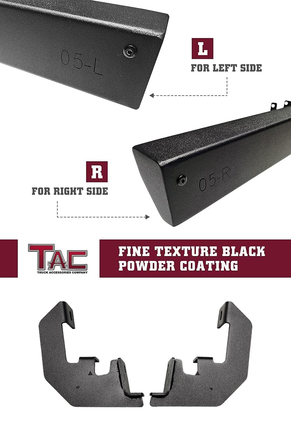 TAC Sidewinder Running Boards for Jeep Wrangler JL 4 Door - Black Off-Road Steps for 2018-2025 Models | Perfect for Off-Roading & Daily Use