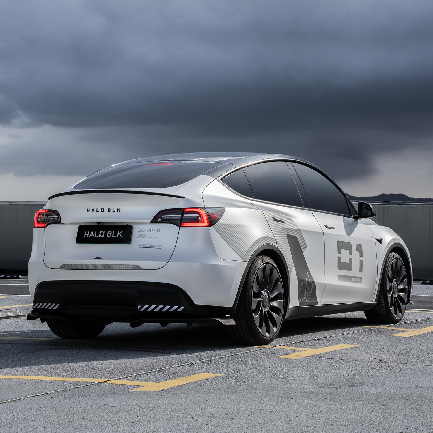 HALOBLK Performance Carbon Fiber Spoiler for Tesla Model Y 2020-2024 - Genuine 3K Matte Finish Rear Wing - Lightweight Aerodynamic Upgrade for Enhanced Style & Downforce