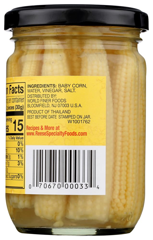 Reese Baby Corn 7 OZ (Pack of 24) - Sweet Mini Corn Cobs - Perfect for Salads, Soups, and Healthy Snacks - Canned Vegetables for Quick Meals
