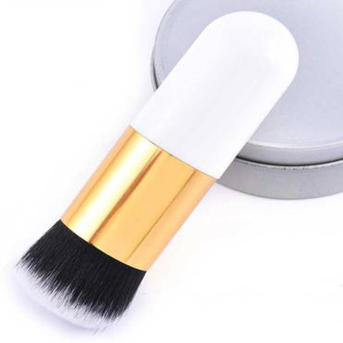 KAARM1 Slim Fan Makeup Highlighter Brush & Mini Foundation Brush Set - Professional Cosmetic Brushes for Women & Girls | Perfect for Contouring, Blending & Liquid Foundation Application