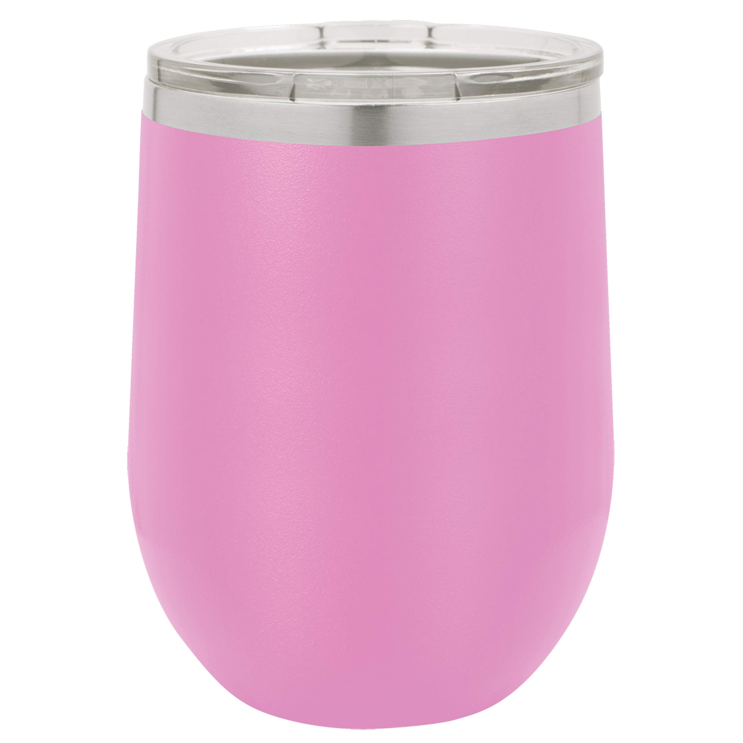 24-Pack 12 oz Stainless Steel Wine Tumblers with Lid - Vacuum Insulated Double Wall Stemless Cups - 18/8 Powder Coated Light Purple - Clear Water Home Goods - Perfect for Parties, Picnics & Outdoor Events