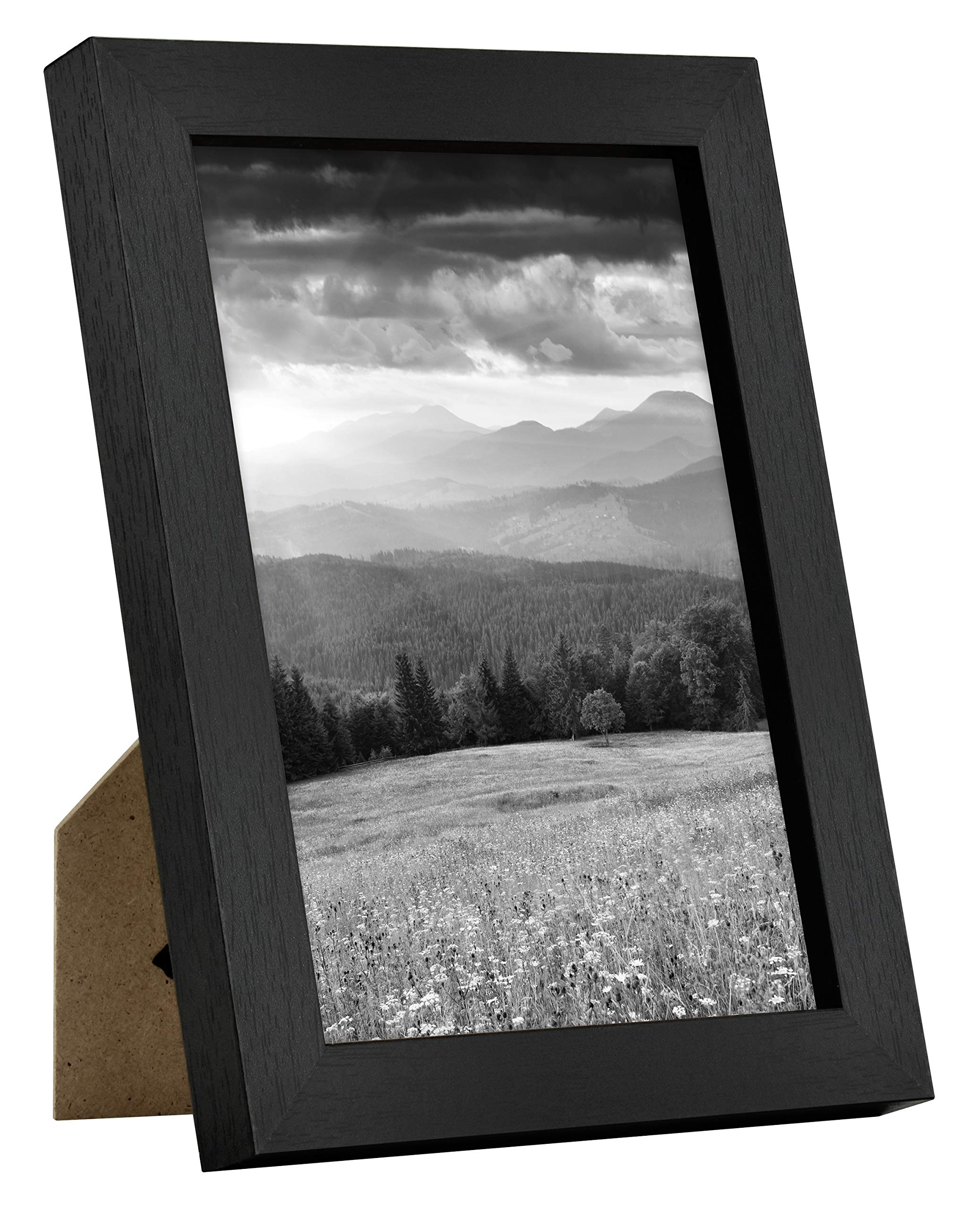 MCS Gallery Essential Picture Frames Set - 15 Piece Black Woodgrain Photo Frames for Wall Display (4x6, 5x7, 8x10 Inches) - Perfect for Home Decor, Office, Living Room & Bedroom Wall Art