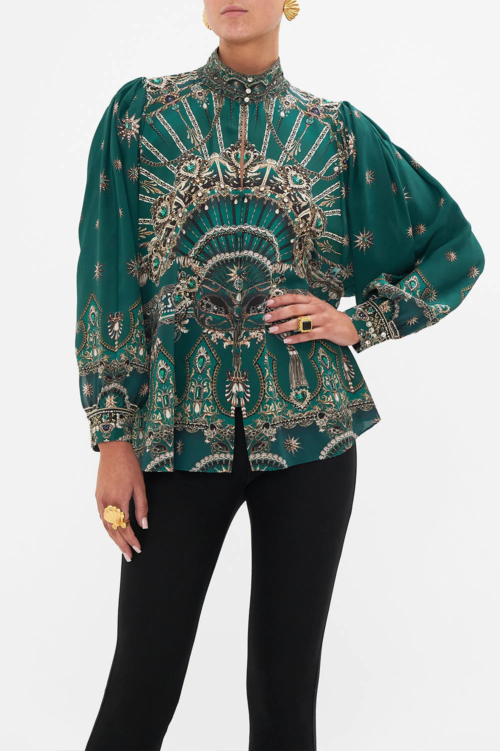 Drop Sleeve Swing Blouse - Flowy A-Line Top with Venice Veil Design | Perfect for Casual Outings, Date Nights & Boho Fashion