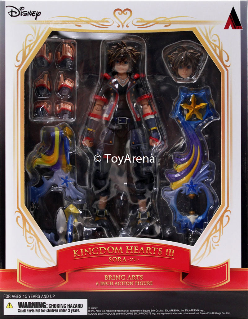 Bring Arts Kingdom Hearts III Sora Action Figure by Square Enix - Collectible Anime Character Model for Display, Gaming Room Decor, and Gift for Fans