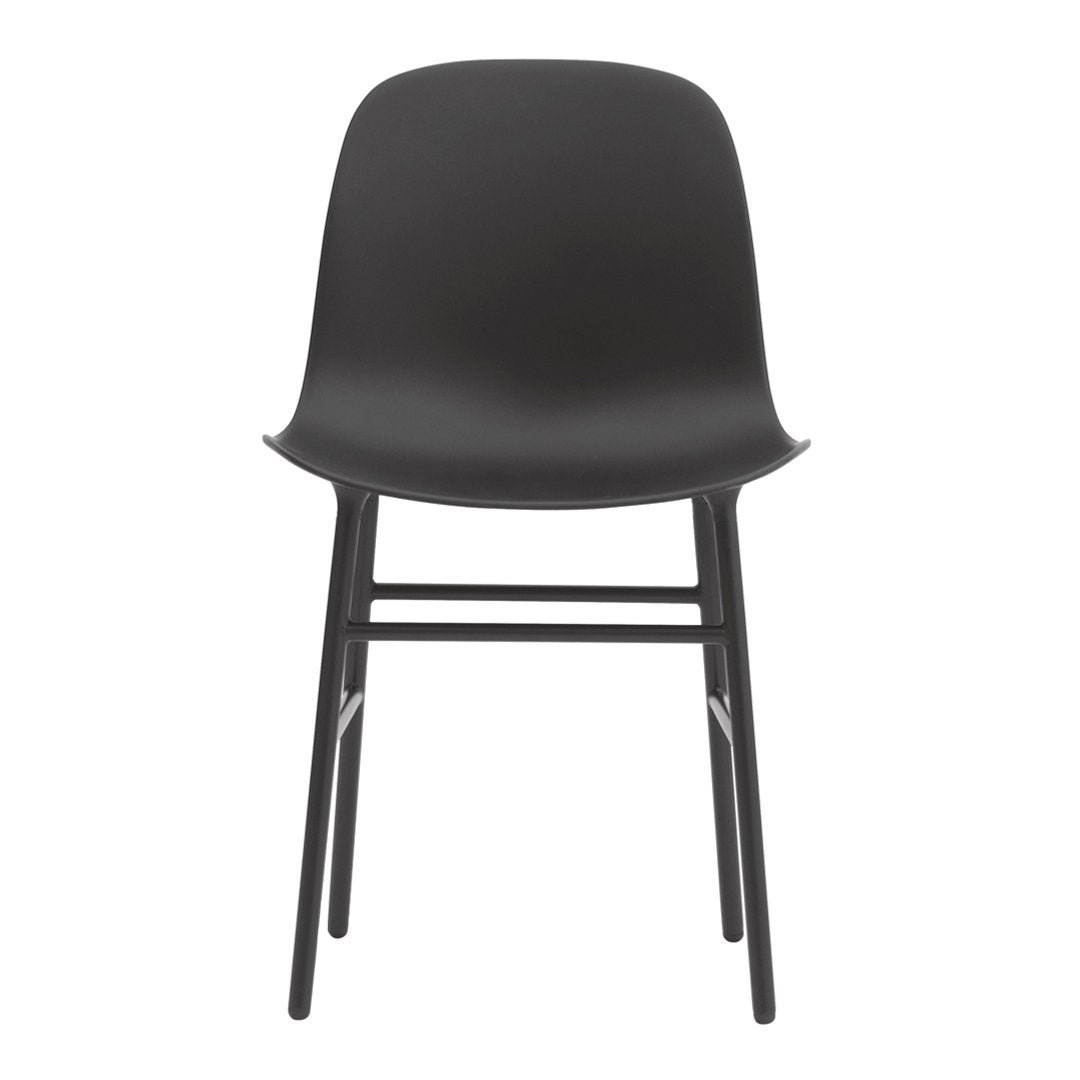 Modern Form Chair with Sturdy Metal Legs - Ergonomic Design for Home, Office & Dining Room Comfort