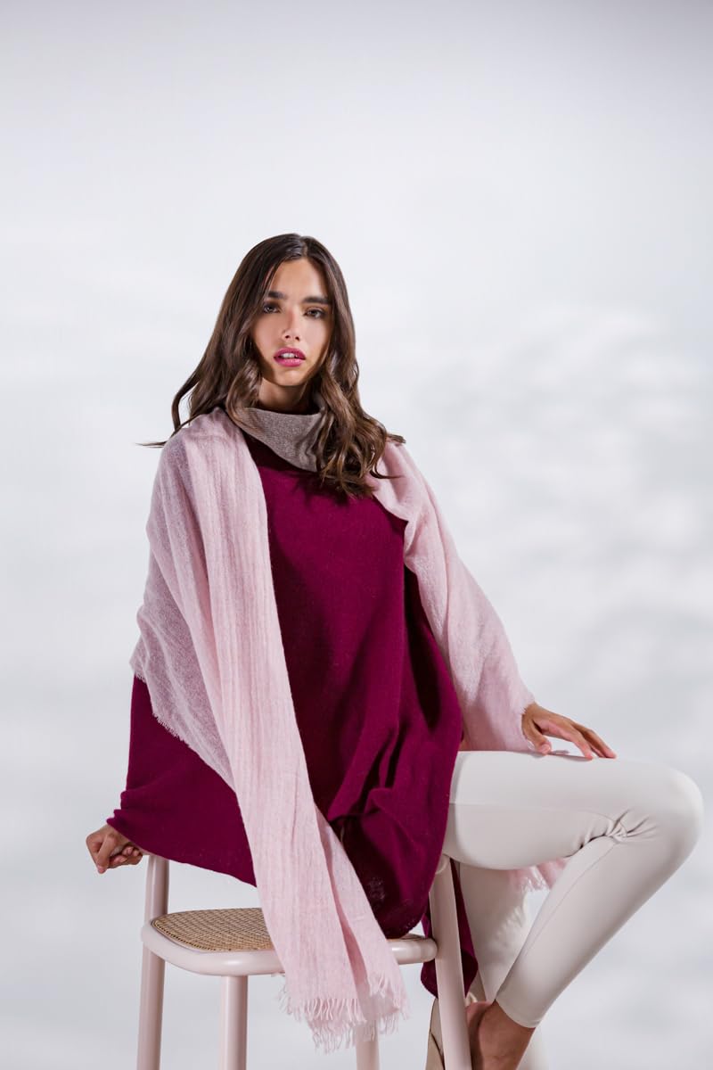 DALLE PIANE 100% Cashmere Poncho for Women - Soft & Luxurious Winter Wrap - Perfect for Travel, Office & Casual Outings