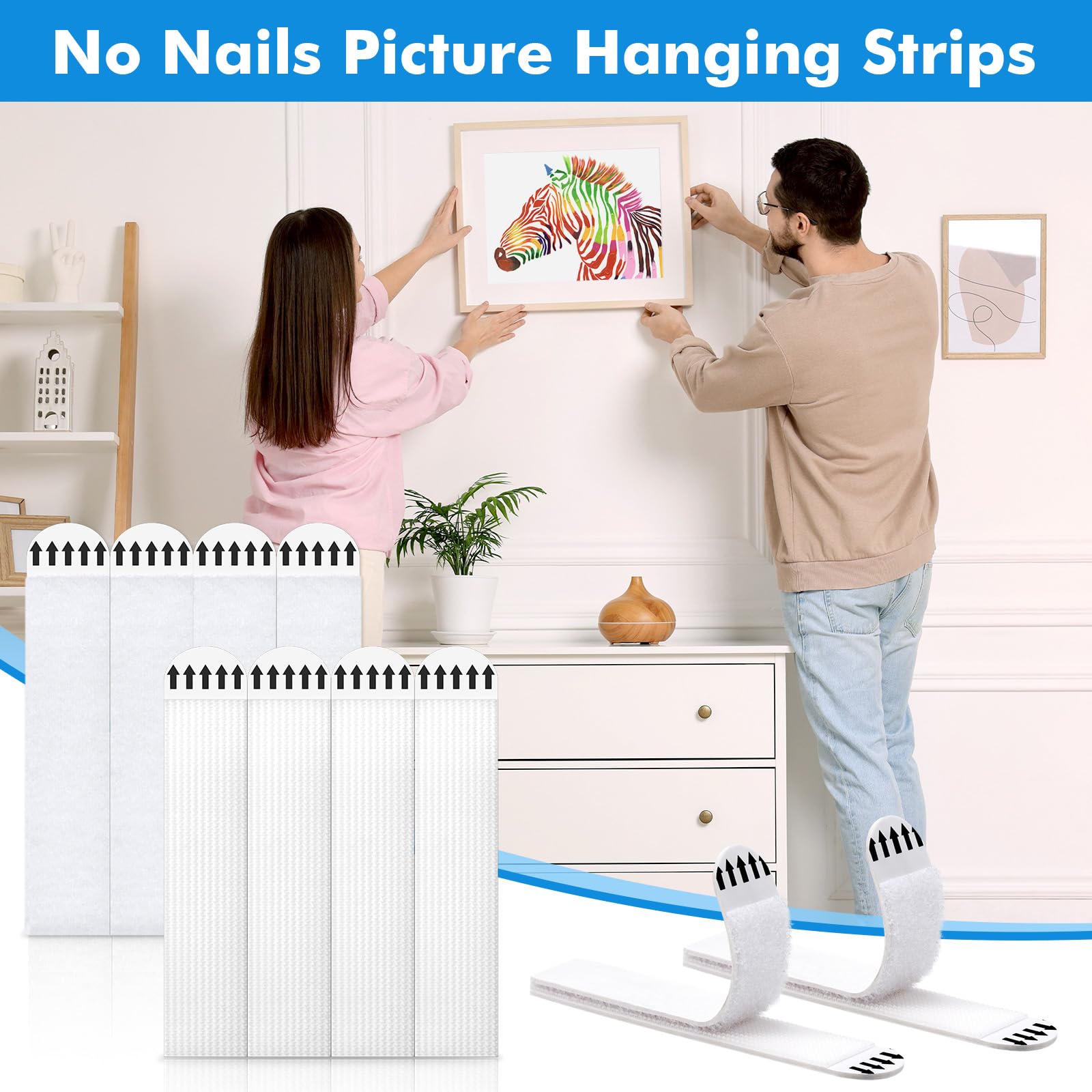 Yimomoyi 36-Pairs Heavy Duty Picture Hanging Strips for Frames & Photos - Wall Decor Solution