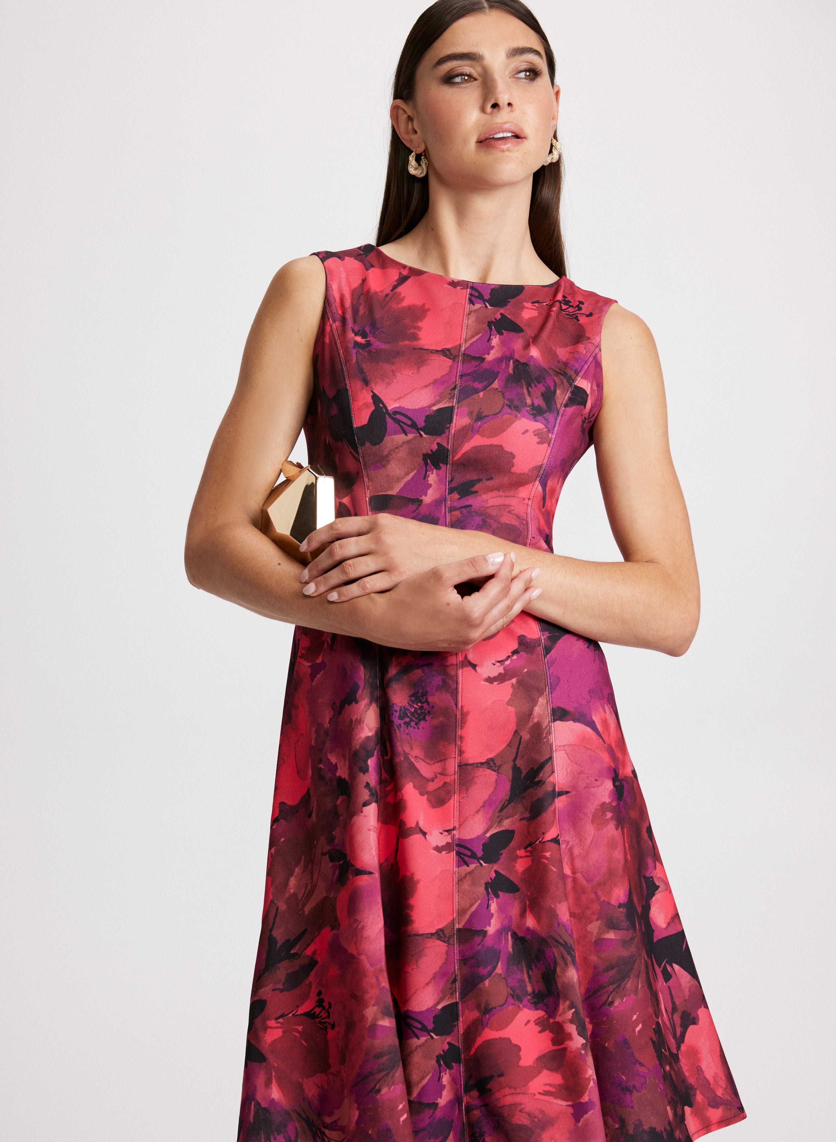 Floral Print Neoprene Dress for Women - Stylish Stretchy Bodycon Dress for Party, Club & Date Night | Comfortable & Fashionable Outfit