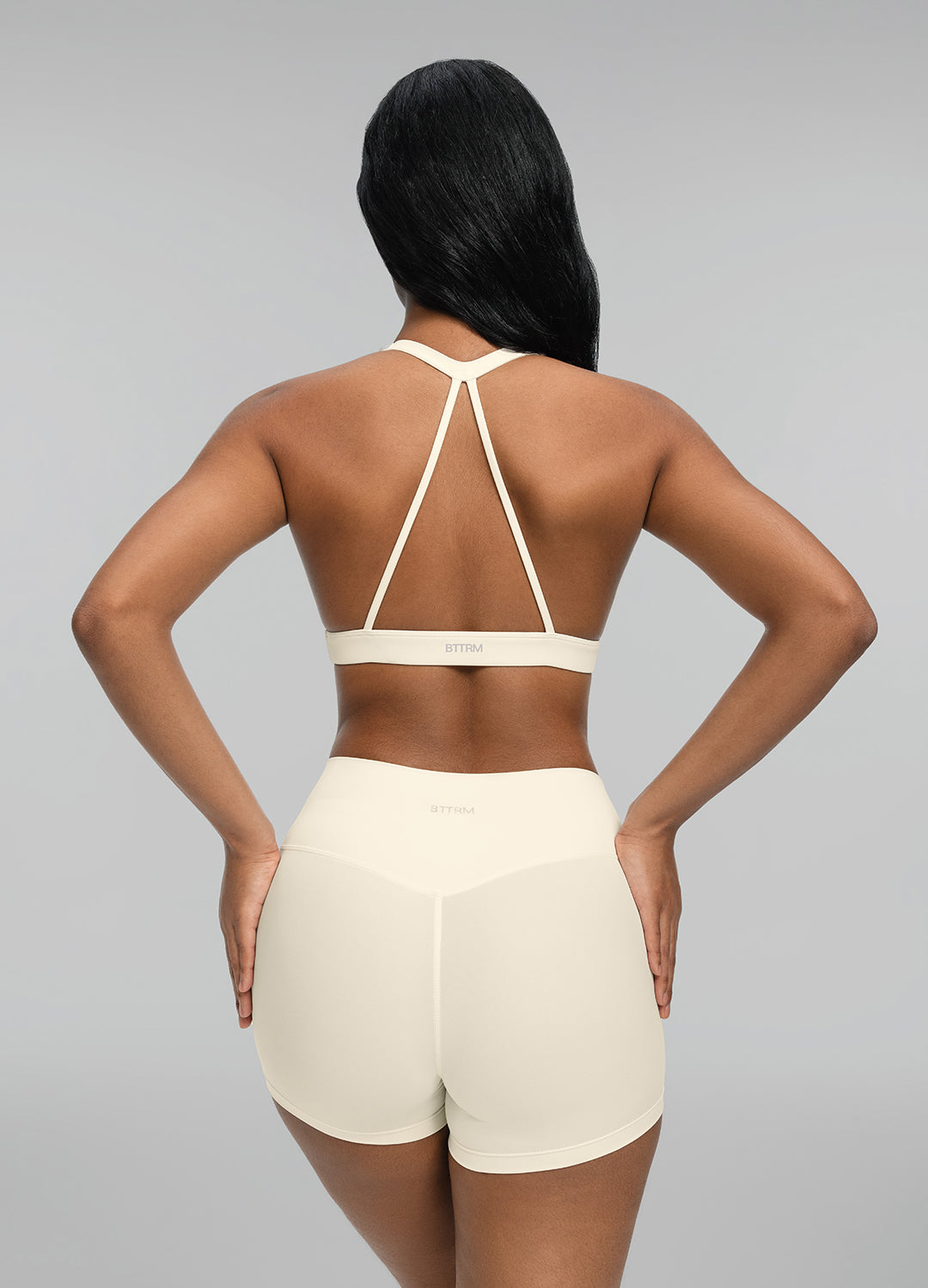 Micro Shorts in Creamy Vanilla - Women's High Waisted Soft Cotton Shorts for Summer, Gym, Yoga & Lounge Wear