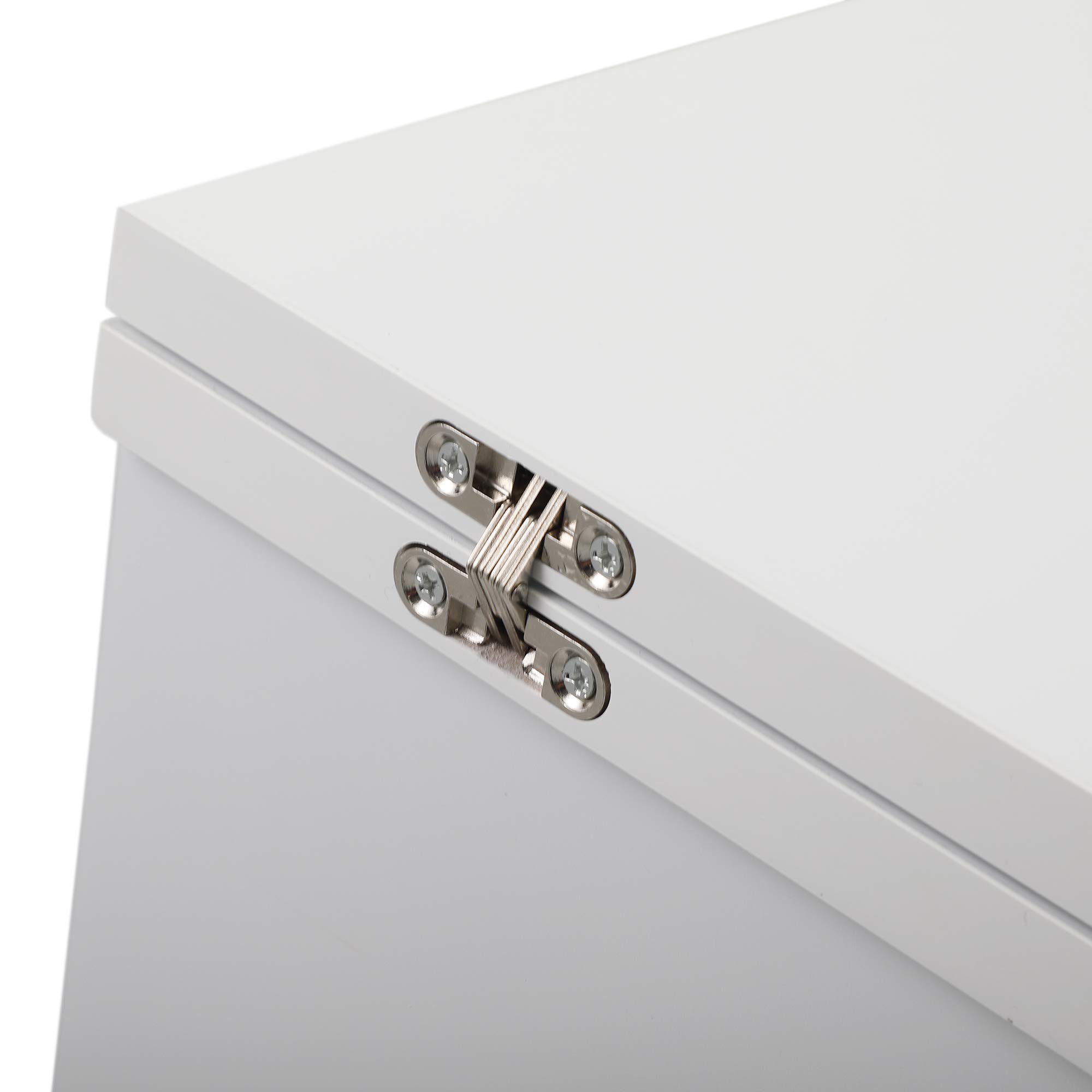 Foldable Sewing Table with Storage Cabinet & Lockable Wheels - Adjustable Portable Rolling Craft Desk for Small Spaces - Perfect for Apartments, Quilting, Sewing Projects & DIY Crafts - White