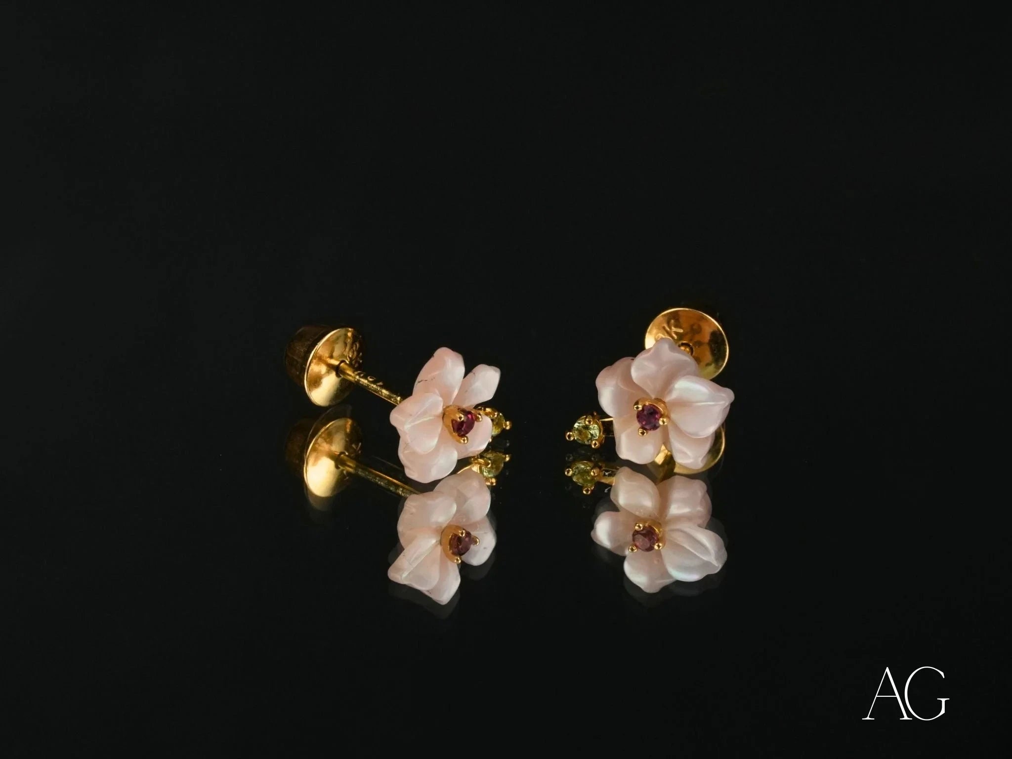 Petal Fantasy 18K Gold Flower Cubic Zirconia Earrings – Elegant Dangle Earrings for Women, Perfect for Weddings, Parties & Special Occasions