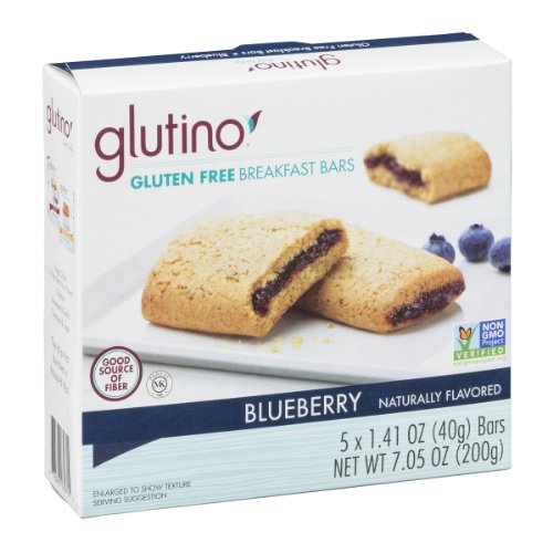 Glutino Gluten Free Blueberry Breakfast Bars - 5 Count Pack | Healthy Snack for On-the-Go, School Lunch & Travel | Certified Gluten-Free & Delicious