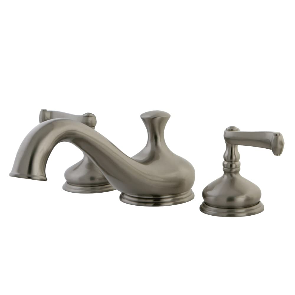 Kingston Brass KS3338FL Royale Roman Tub Faucet with Metal Lever Handle - Brushed Nickel Finish for Bathroom & Spa Luxury Experience