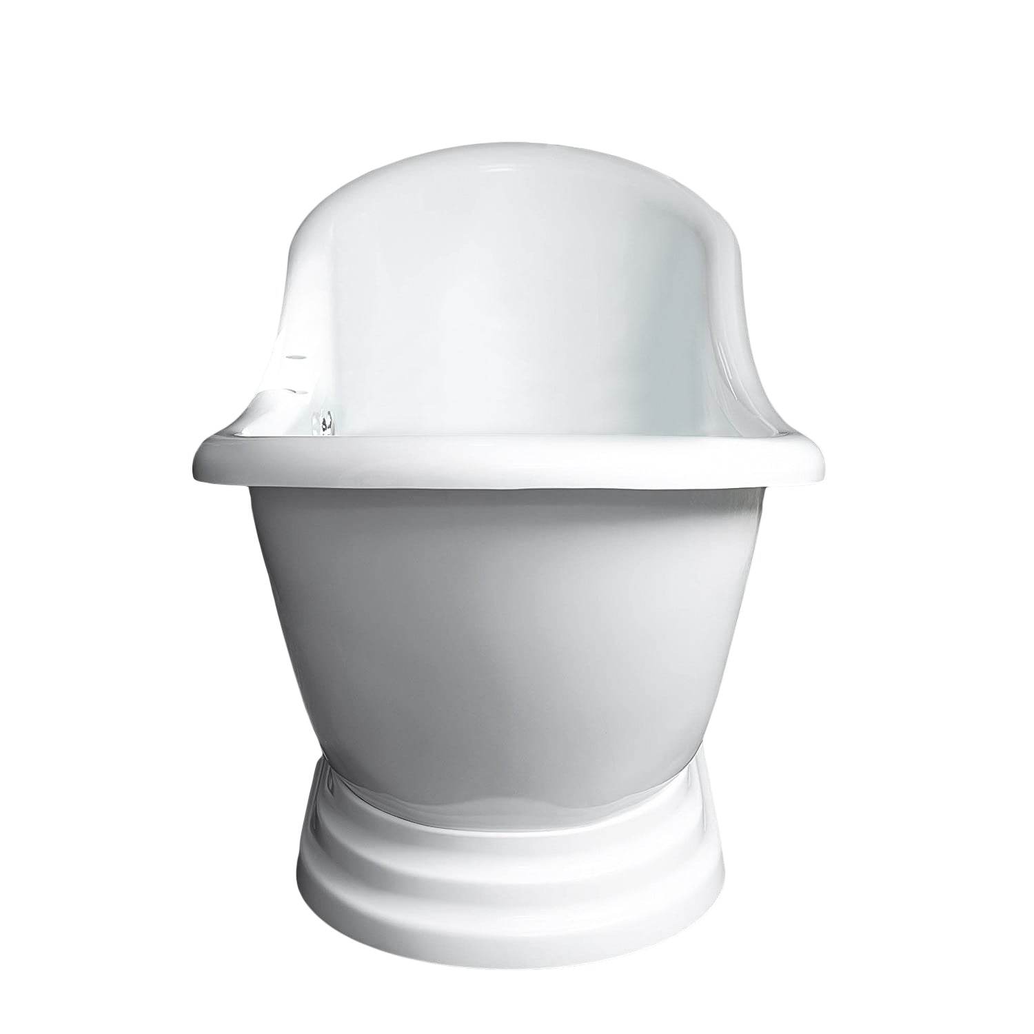 Dreamwerks 5.75 ft. White Pedestal Bathtub - Freestanding Soaking Tub for Small Bathrooms & Master Suites | Relaxing Spa Experience at Home