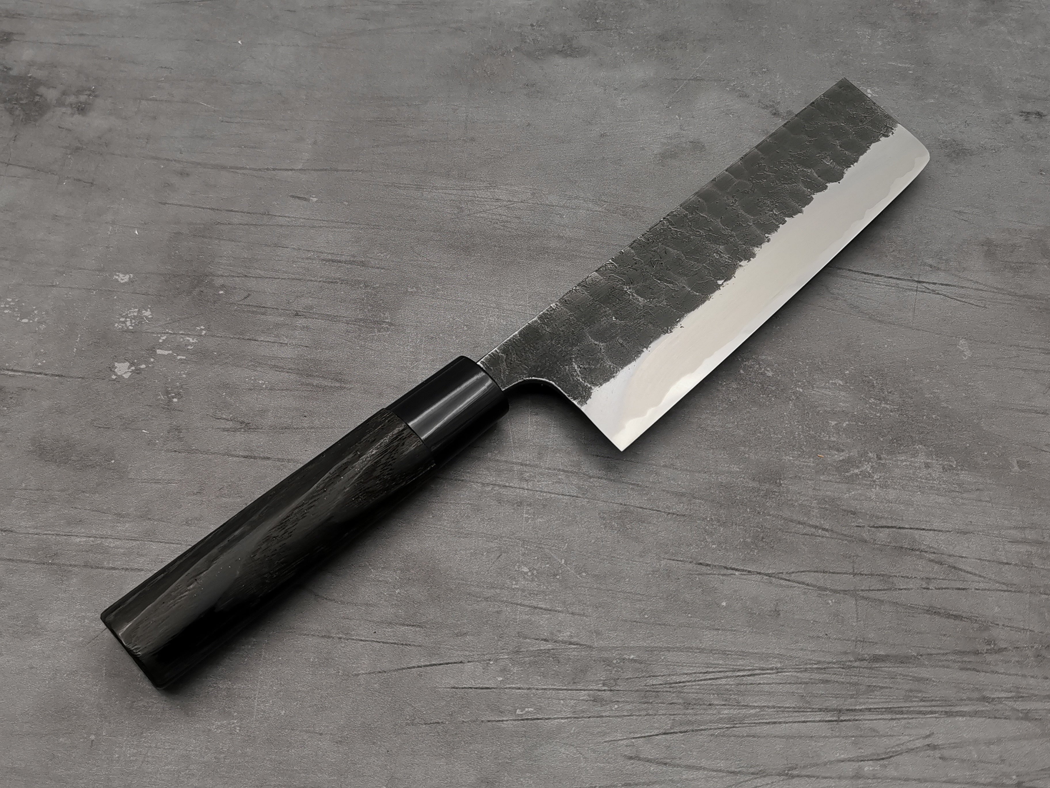 Premium Toshihiro Wakui V2 Tsuchime Nakiri Knife - Handcrafted Japanese Damascus Steel Kitchen Knife for Slicing, Dicing & Chopping Vegetables - Perfect for Home Chefs & Professional Cooks