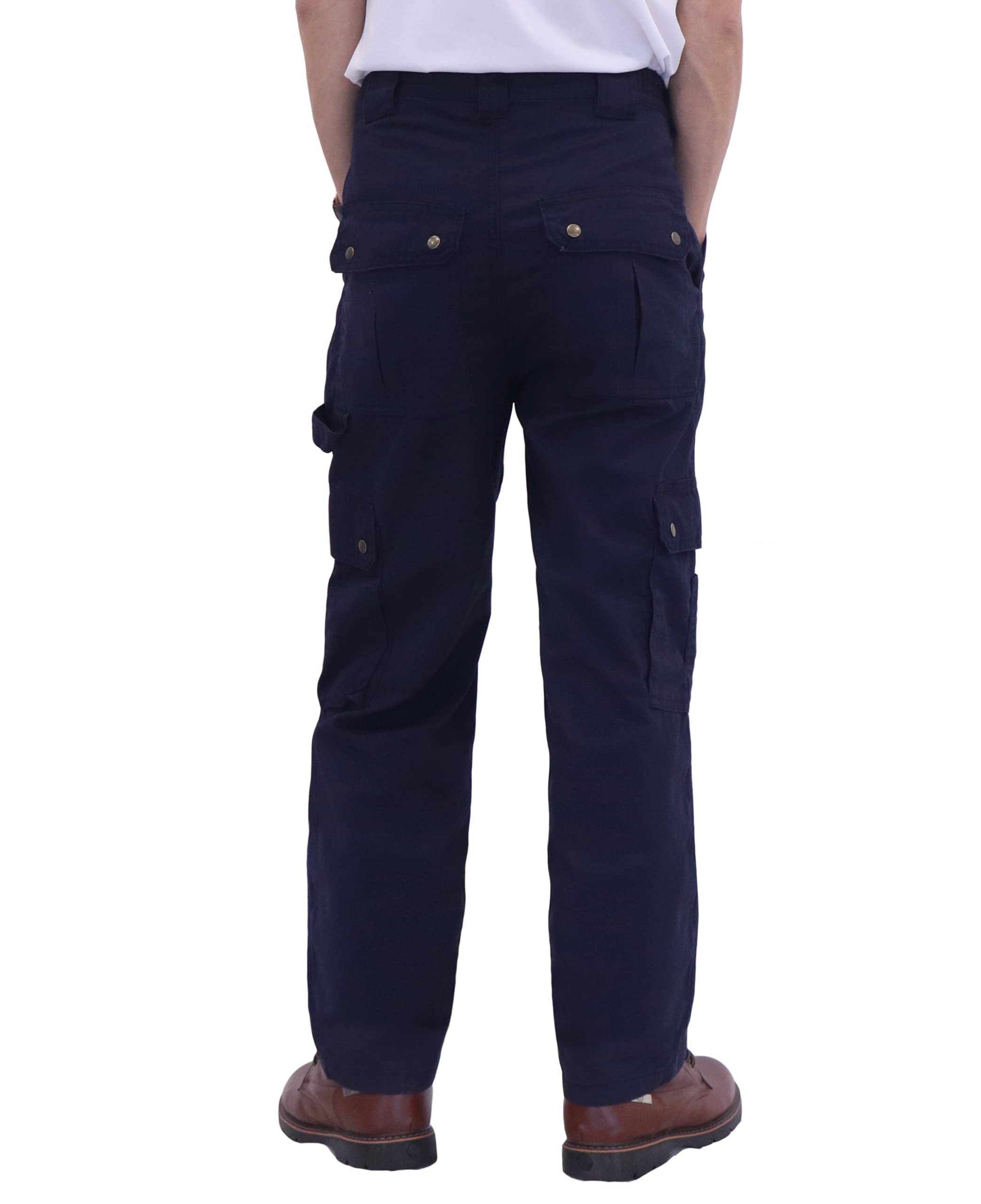 BOCOMAL Men's Flame Resistant Cargo Pants - 100% Cotton 7.5oz Fireproof Work Pants for Utility & Safety (2112&CAT2) - Ideal for Construction, Welding, Oil Rig & Industrial Work