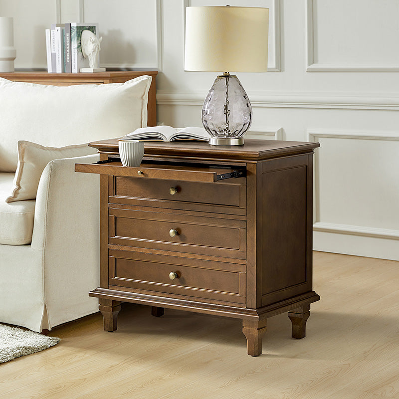 Galatea 3-Drawer Nightstand with USB Charging Ports & Power Outlets - Modern Bedside Table with Storage for Bedroom, Living Room or Office