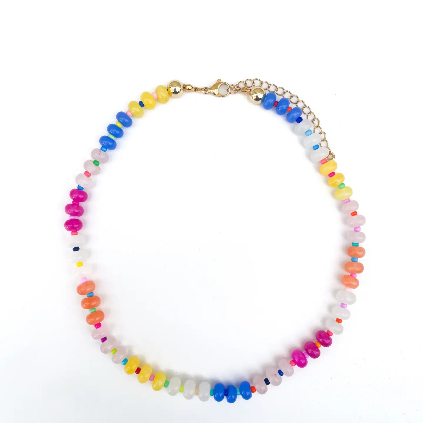 Jessica Rainbow Bead Necklace - Colorful Handmade Glass Bead Jewelry for Women | Perfect for Parties, Weddings & Everyday Wear