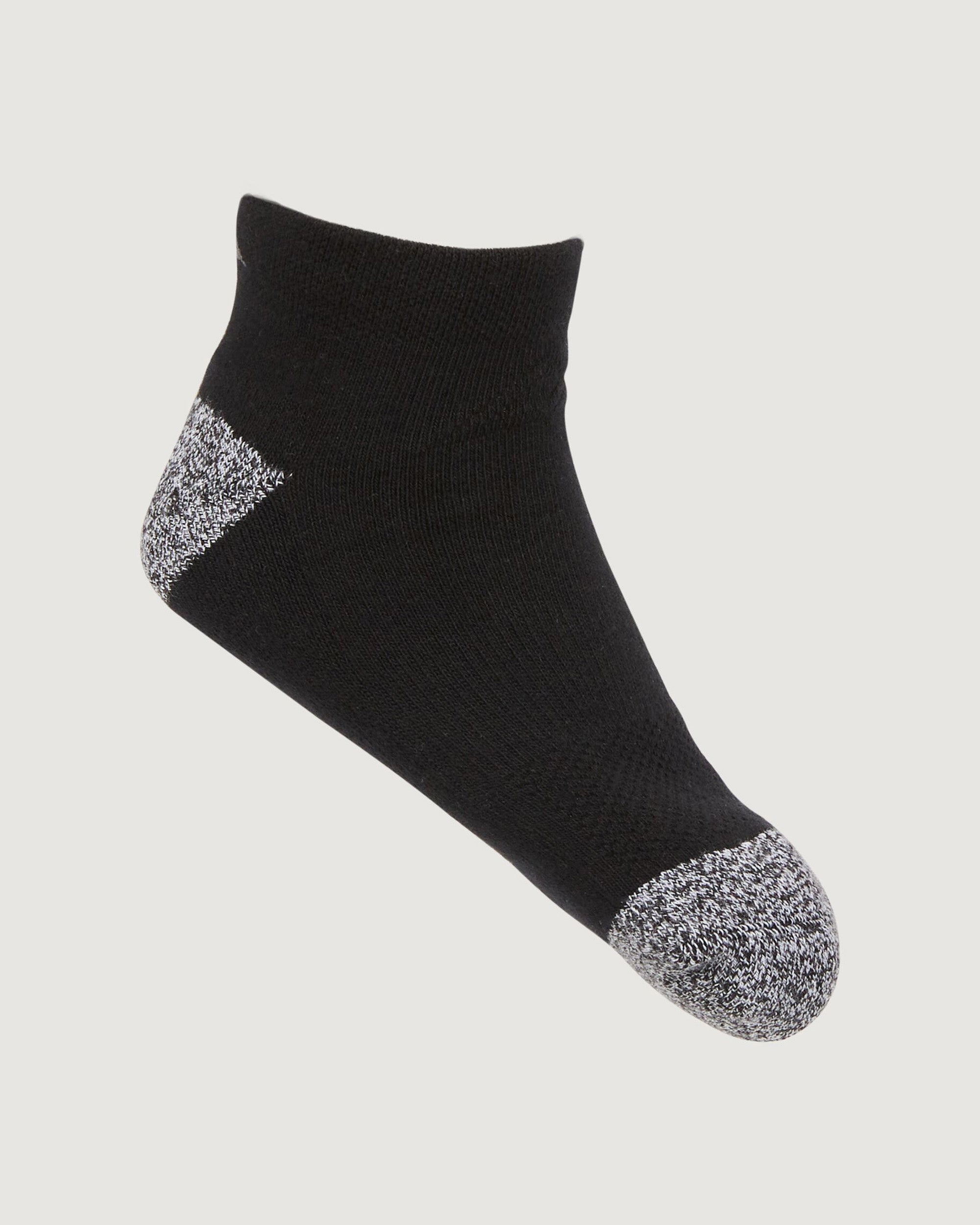 Kids' Action driMOTION Socks 2-Pack - Black & White - Breathable Non-Slip Athletic Socks for Running & Sports