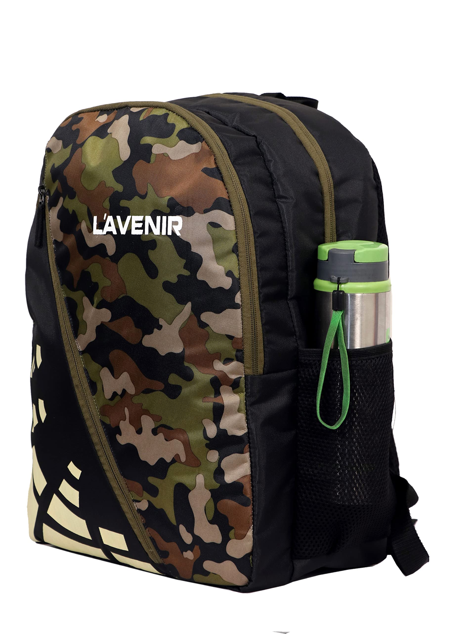 L'AVENIR Camouflage 34L Multipurpose Backpack for Men & Women - Water Resistant Unisex Laptop Bag with 15.6