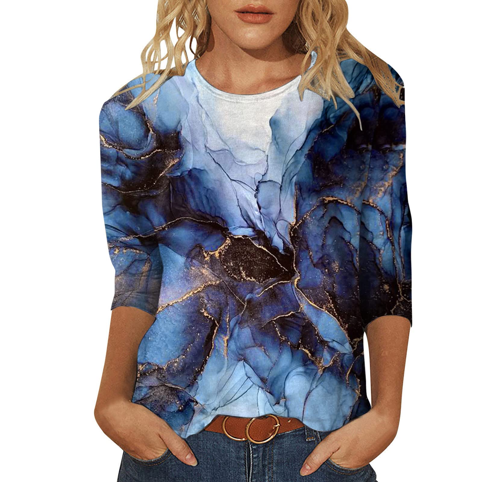 Floral Print Crewneck T-Shirt for Women - Summer & Fall Casual Blouse, Workout Tank Top & Tunic Top - Perfect for Office, Gym & Everyday Wear