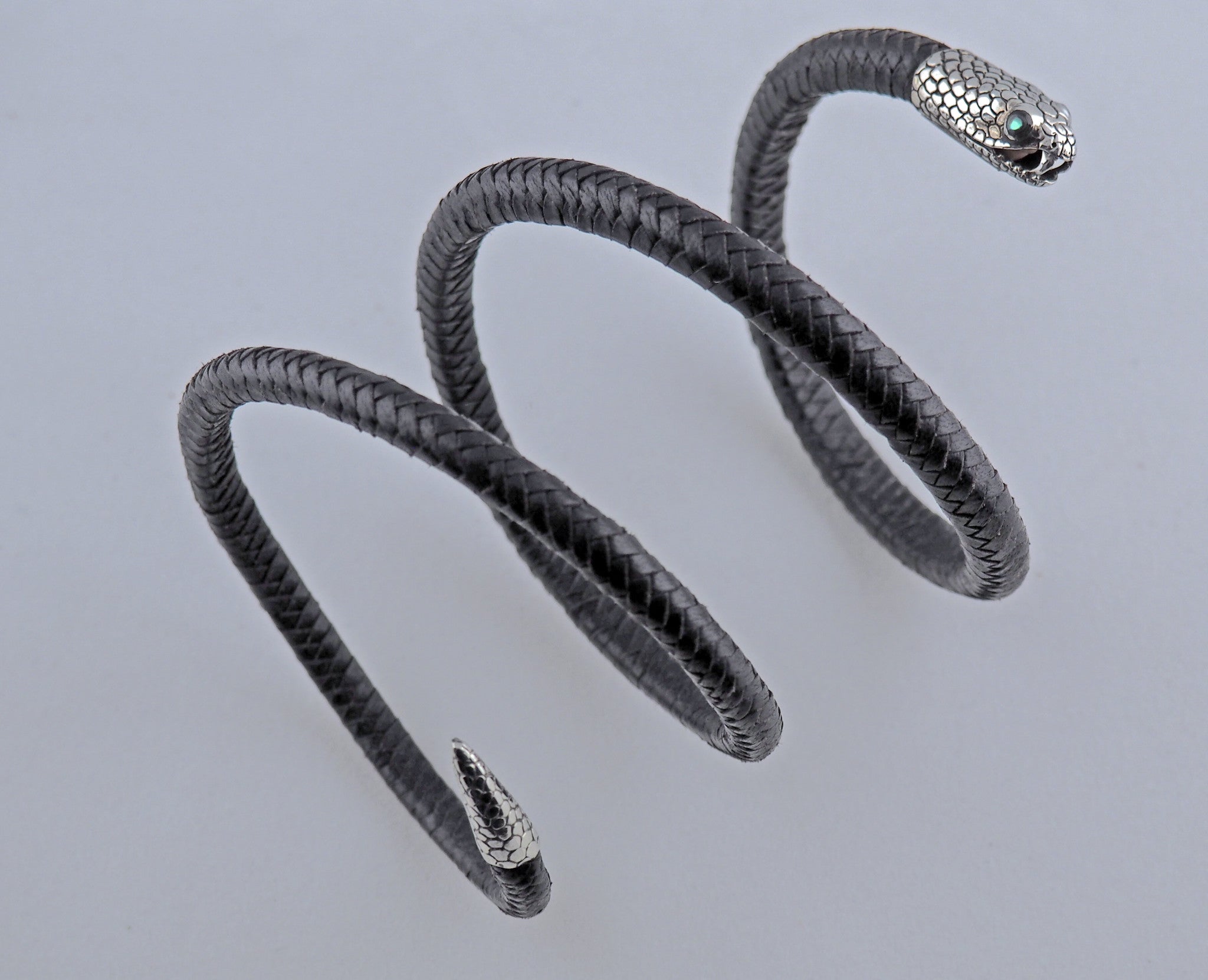 Handmade Black Triple Snake Wrap Bracelet with Silver Accents - Perfect for Boho Fashion, Layering & Gift Giving