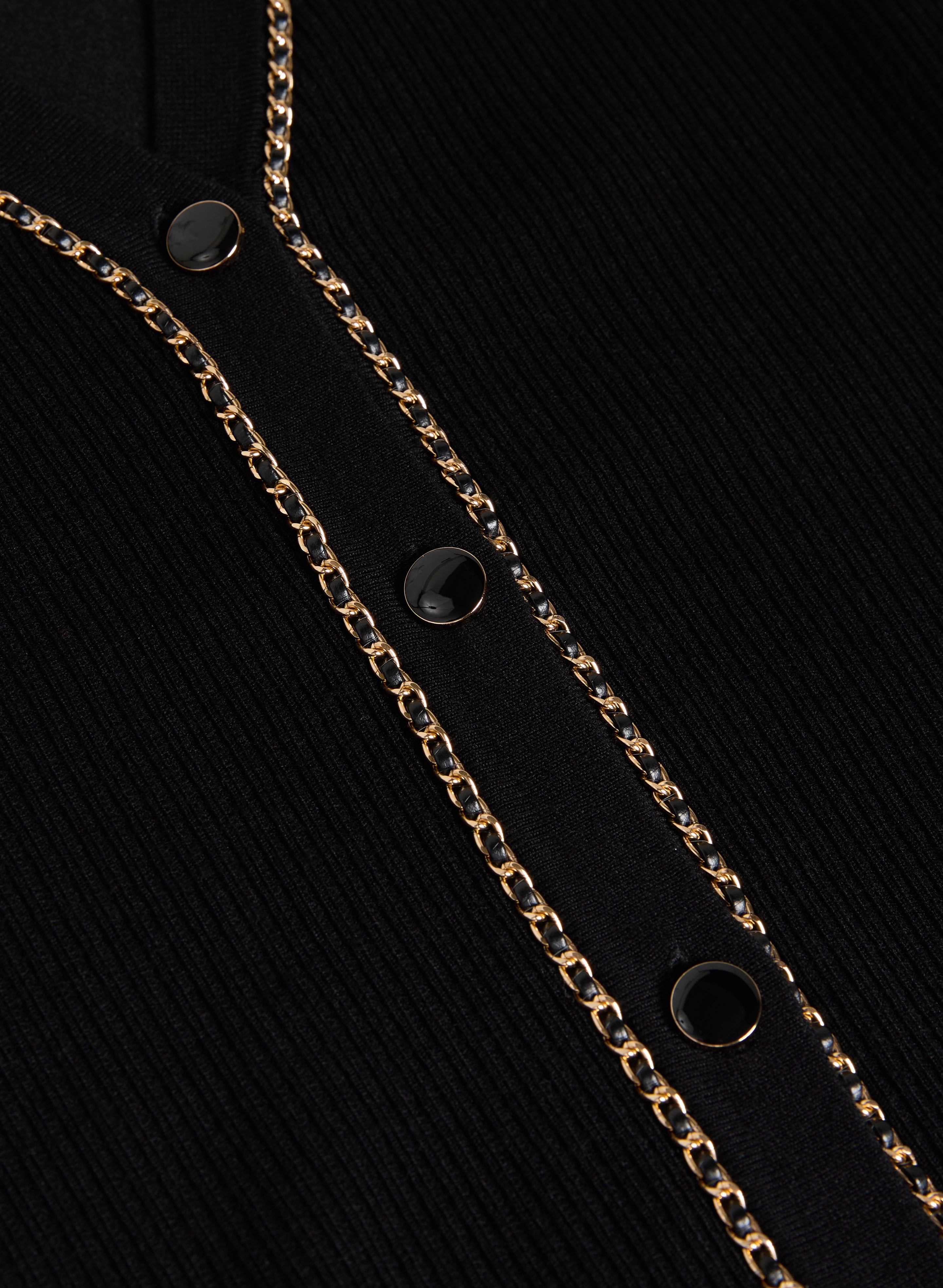 Stylish Chain Detail Cardigan for Women - Trendy Open Front Knit Sweater - Perfect for Casual Outfits, Office Wear & Layering in Fall & Winter