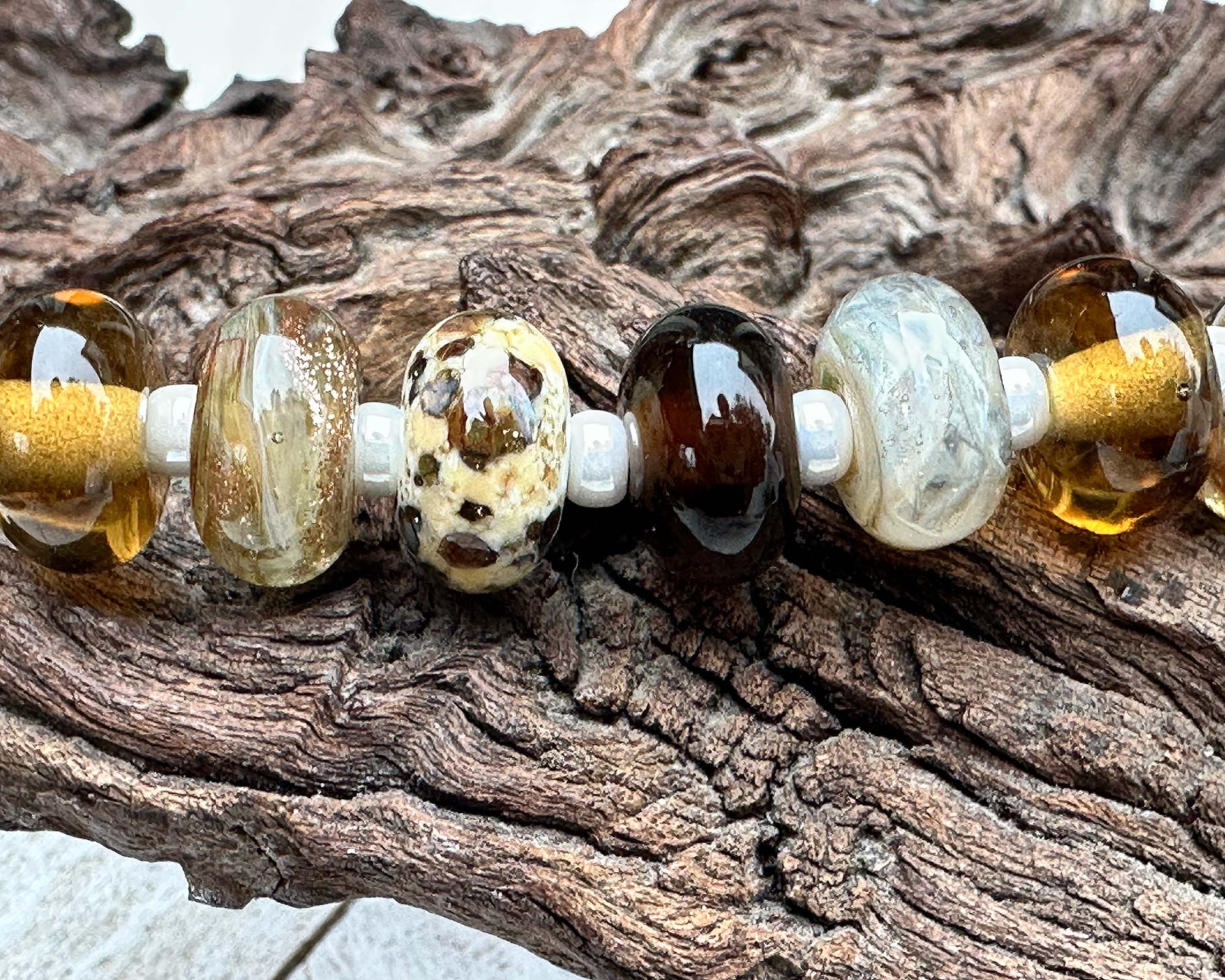 21PCS Brown Cocoa Sparkle Lampwork Glass Beads for Jewelry Making - DIY Bracelets, Necklaces, Earrings - Perfect for Crafting, Gifts & Home Decor
