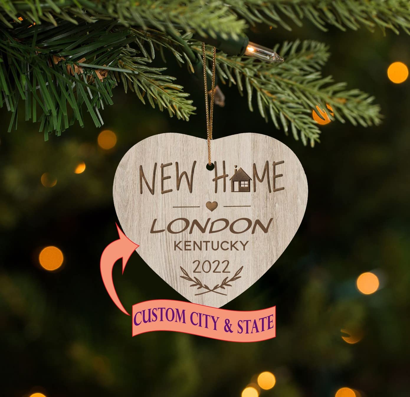 2022 Our First Christmas in Our New Home Ornament - London Kentucky Keepsake - 3 Inch Plastic Christmas Tree Decoration for Holiday Celebrations, Gift Giving & Memory Making