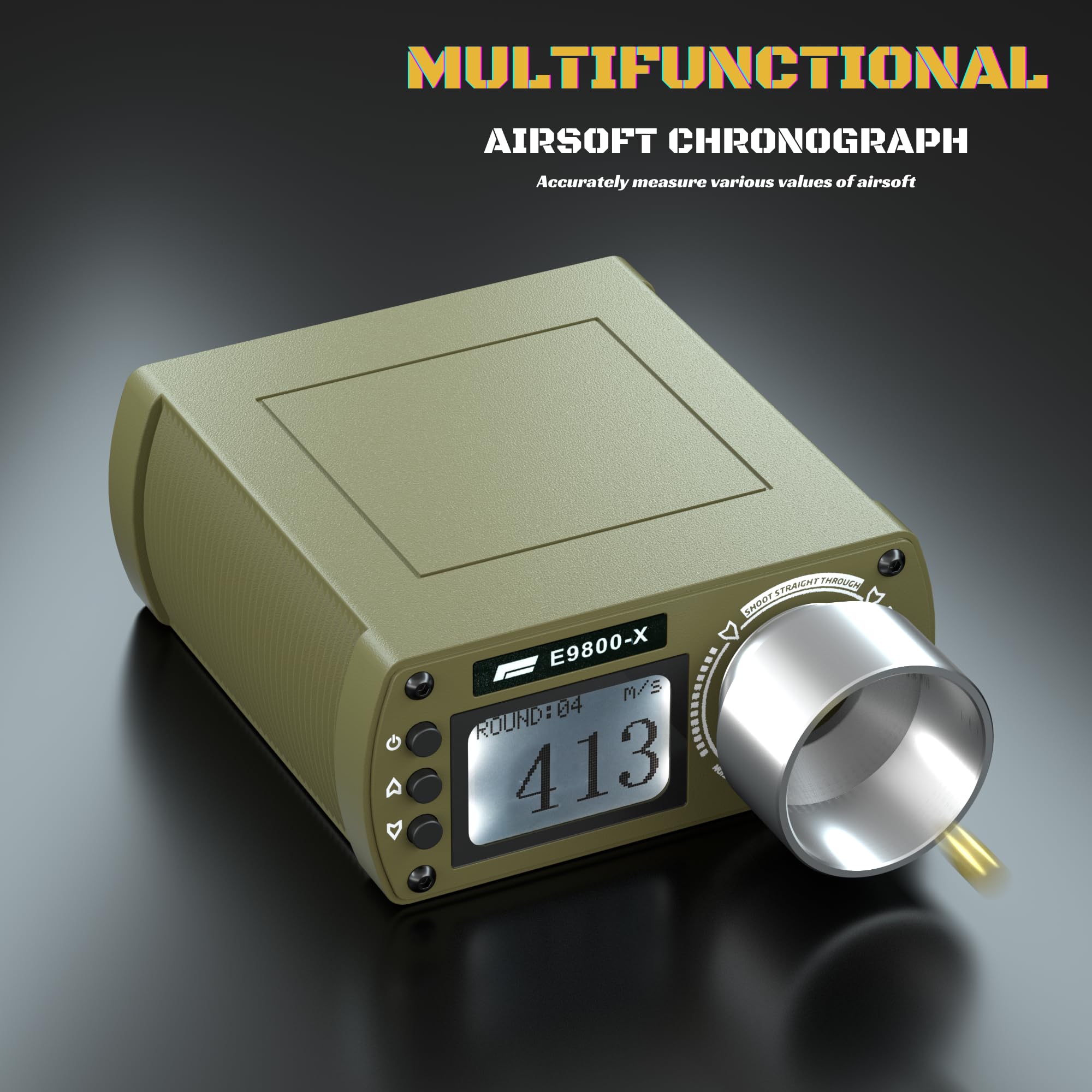 High Power Airsoft Chronograph - Ballistic Shooting Speed Tester for Paintball & Air Rifle | Measure MPS/FPS & Joules | Perfect for Target Practice & Field Testing