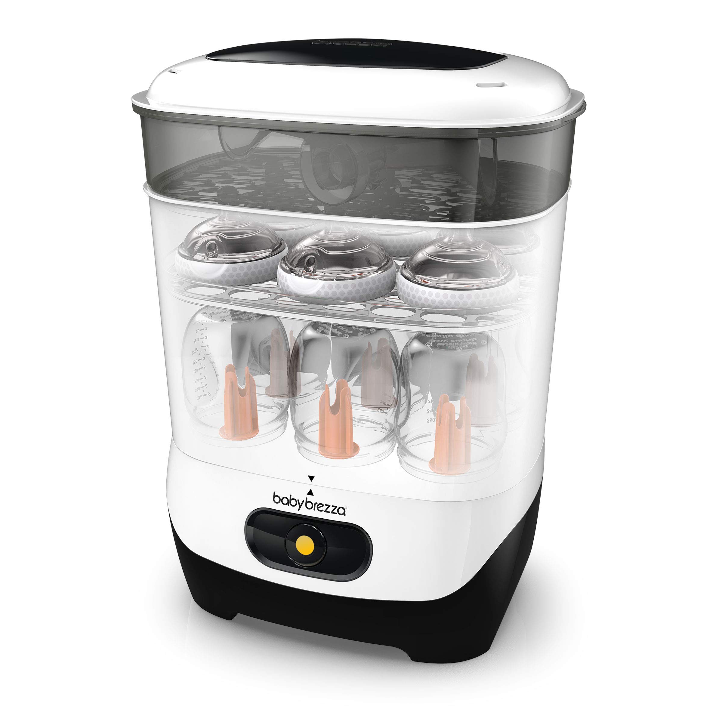 Baby Brezza 4-in-1 Electric Baby Bottle Sterilizer Machine - Large Capacity Steam Sterilizer for Bottles, Pacifiers & Breast Pump Parts - Works with Plastic, Glass, Large & Small Bottles - Perfect for Daycare, Travel & Home Nursery Use