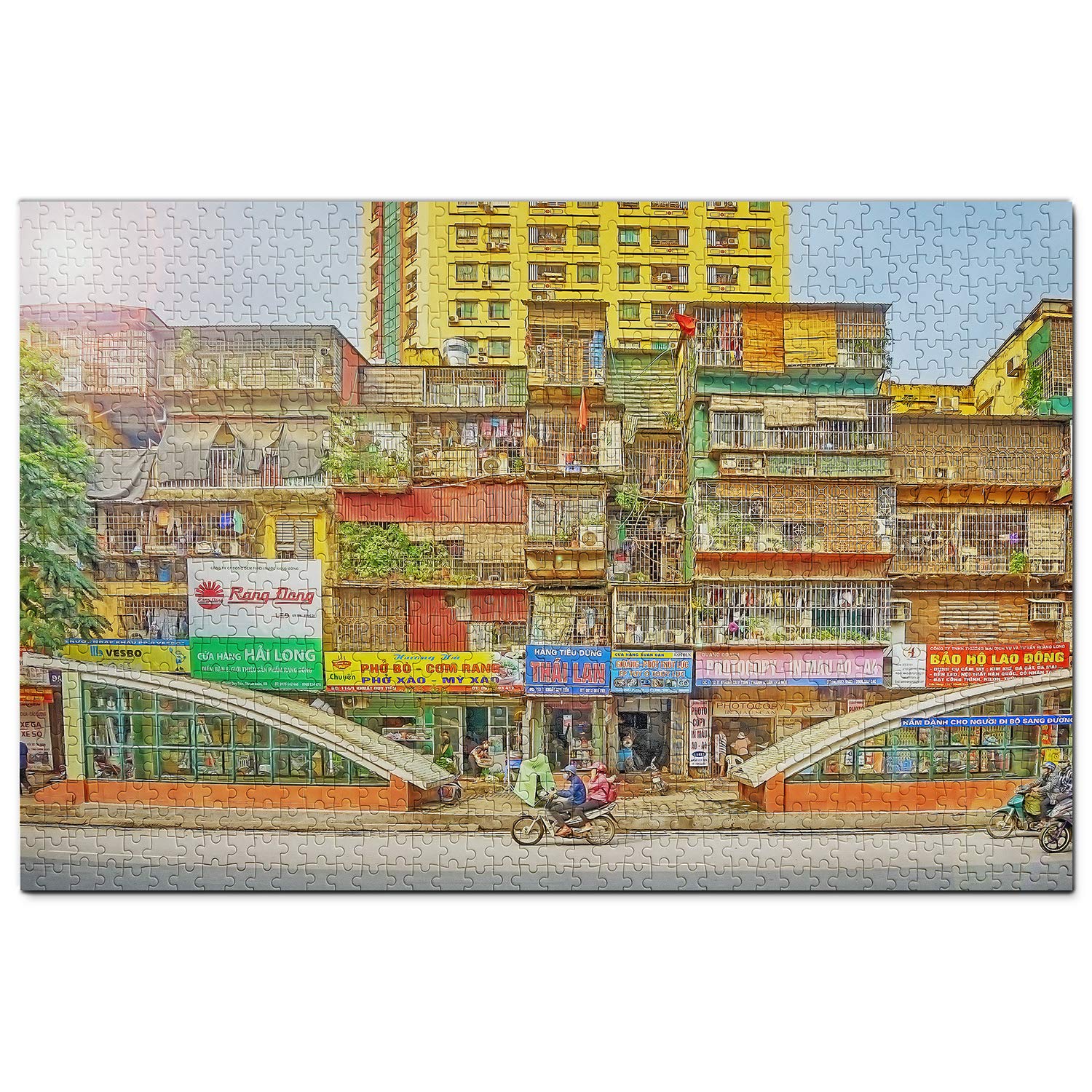 1000 Piece Vietnam Old Town Hanoi Wooden Jigsaw Puzzle - Travel Souvenir & Home Decor for Adults, Perfect Gift for Puzzle Lovers & Travel Enthusiasts