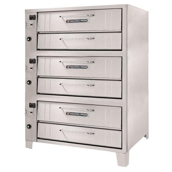 Bakers Pride 253 Superdeck Series Triple Stack Natural Gas Pizza Oven - 8 Deck Height, 180,000 BTU - Perfect for Pizzerias, Restaurants & Commercial Kitchens