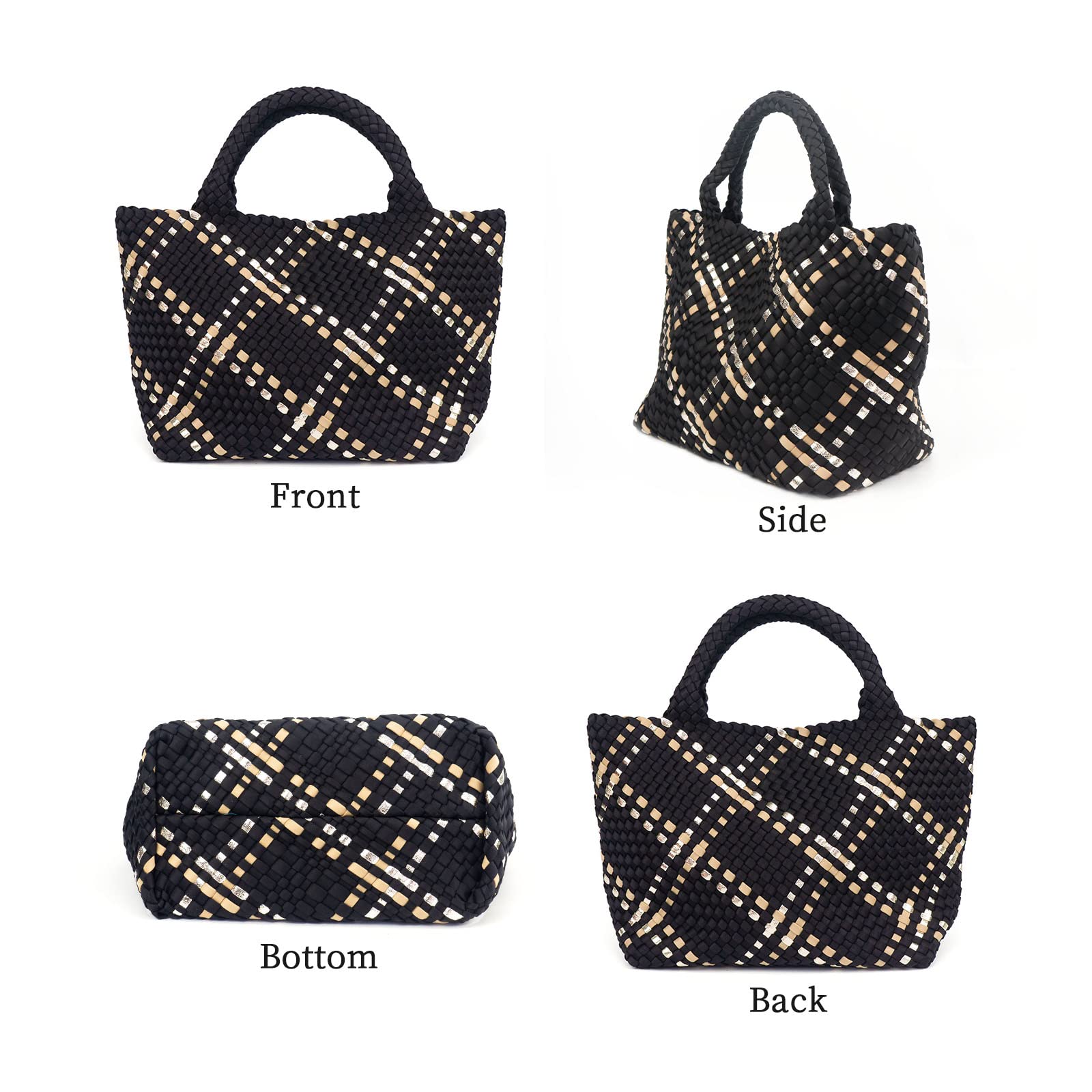 ORAD Women's Large Neoprene Tote Bag - Stylish Woven Handbag with Roomy Shoulder Strap for Beach, Gym, Travel & Work - Perfect for Yoga, Shopping & Daily Commute