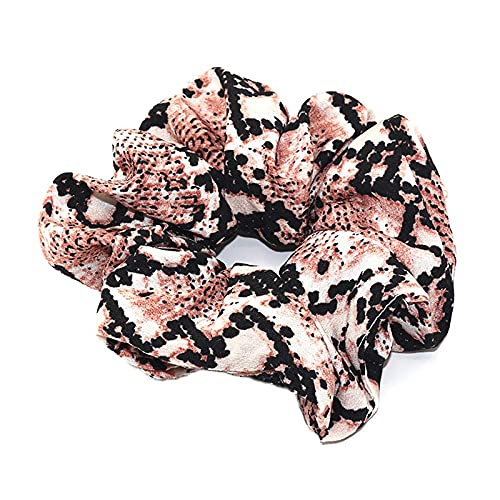 6 Pack Women's Leopard Print Hair Scrunchies - Soft Chiffon Ponytail Holders, Elastic Hair Ties for Women & Girls - Perfect for Workouts, Office, Parties & Everyday Use
