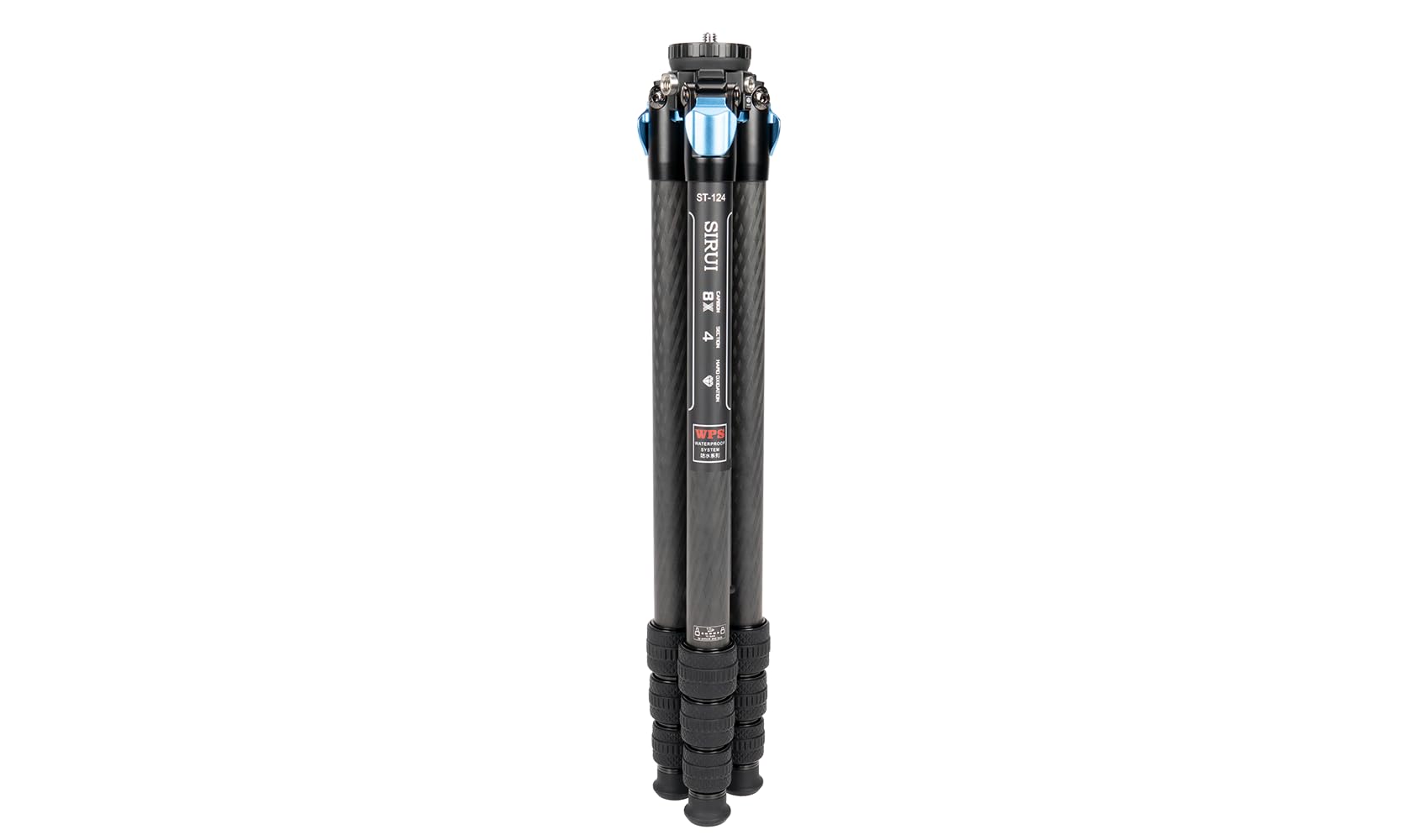 SIRUI ST-124 Carbon Fiber Tripod with Triangular Center Column - Waterproof Travel Tripod for DSLR Cameras, 4-Section Adjustable up to 62.2in, 26lbs Load Capacity - Perfect for Outdoor Photography, Hiking, Travel & Vlogging