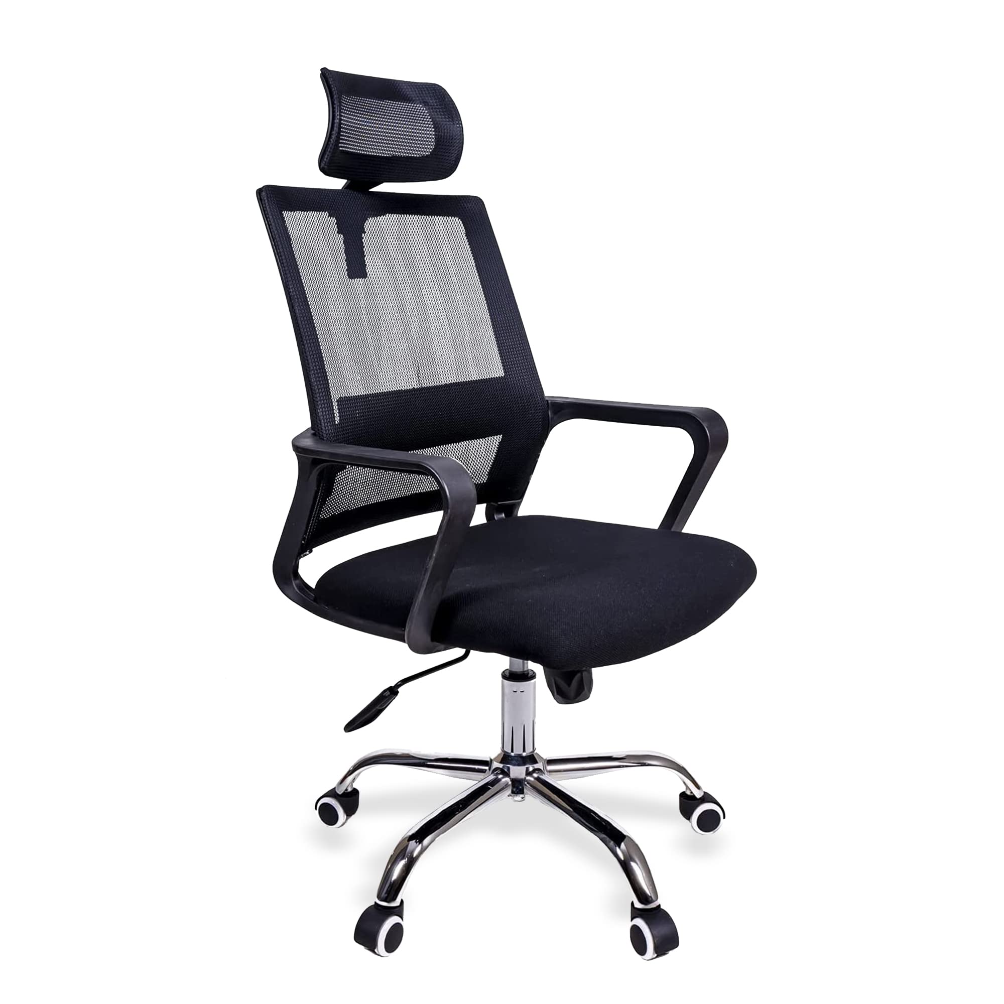 Ergonomic Office Chair with Adjustable Lumbar Support - High Back Mesh Computer Chair with Headrest & Wheels - Comfortable Swivel Task Chair for Home Office & Workspace - Black by US Office Elements - Perfect for Long Hours of Sitting, Gaming & Remote Work