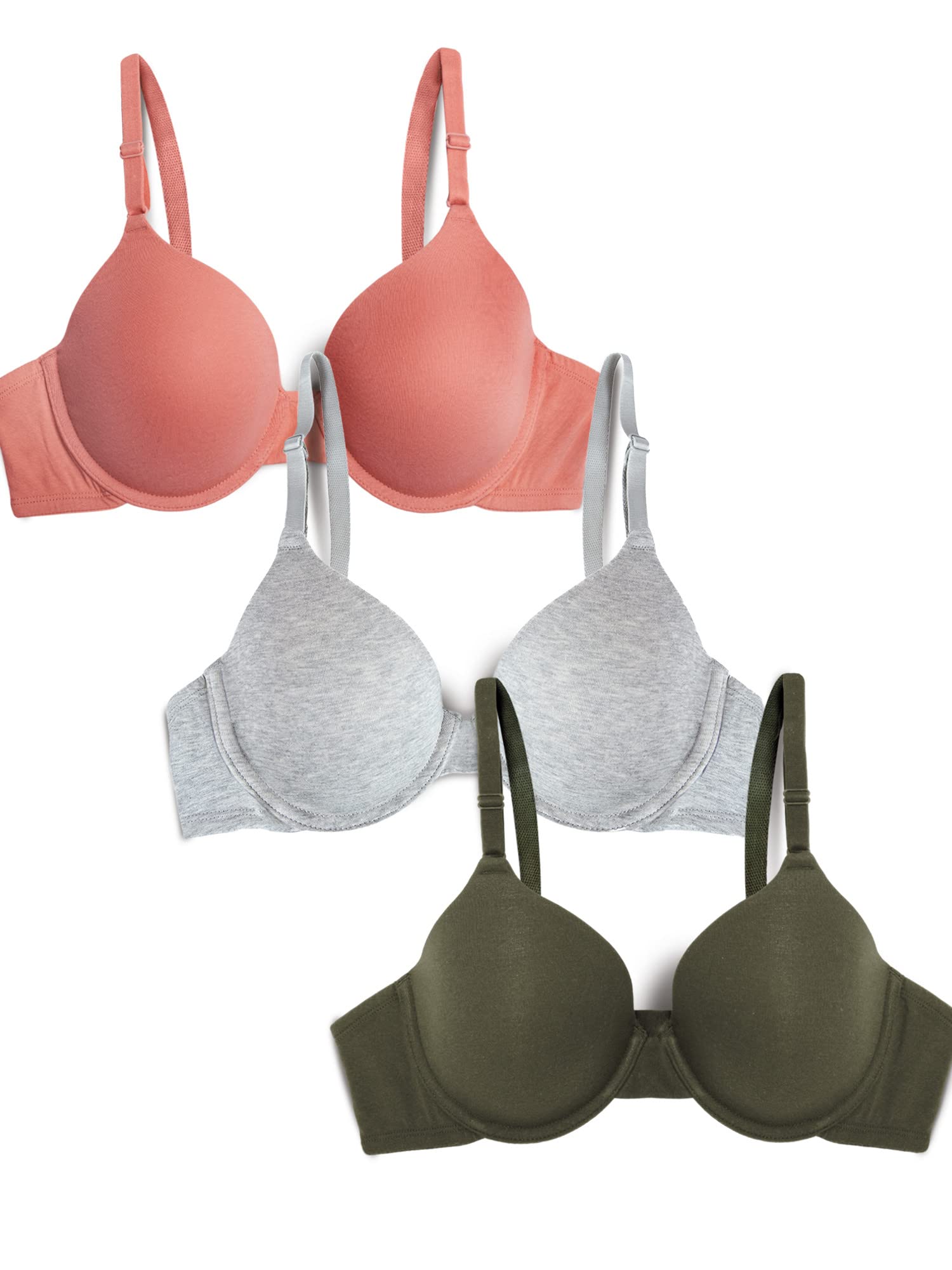 Fruit of the Loom Women's Comfortable Cotton T-Shirt Bra - Seamless Support for Everyday Wear, Workout & Lounge