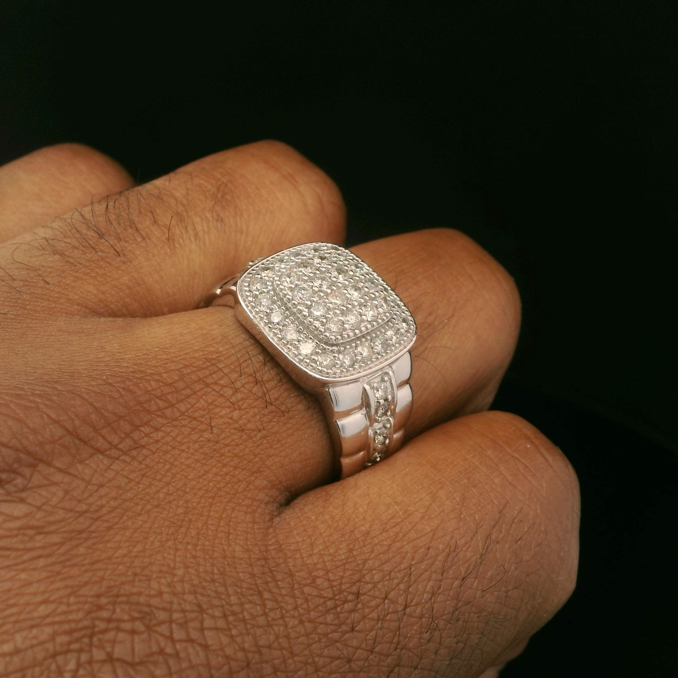 14K White Gold Square Diamond Engagement Ring for Women - Elegant Solitaire Wedding Band - Perfect for Proposals, Anniversaries & Special Occasions | JTJ™
