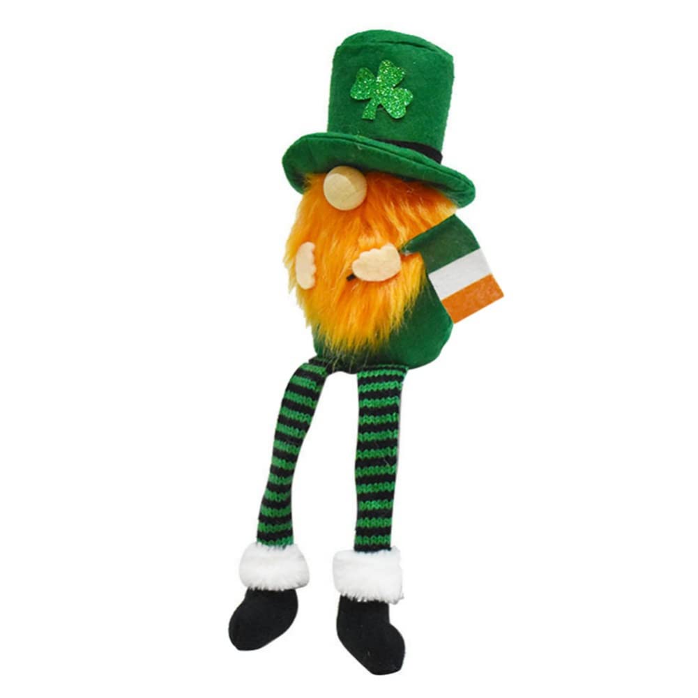 St. Patrick's Day Gnome Plush Decor - Swedish Tomte Dwarf Figurines for Table, Desktop & Tiered Tray | Cute Stuffed Elf Decorations for Home, Office & Party | Perfect St. Patrick's Day Gifts & Irish Themed Decor