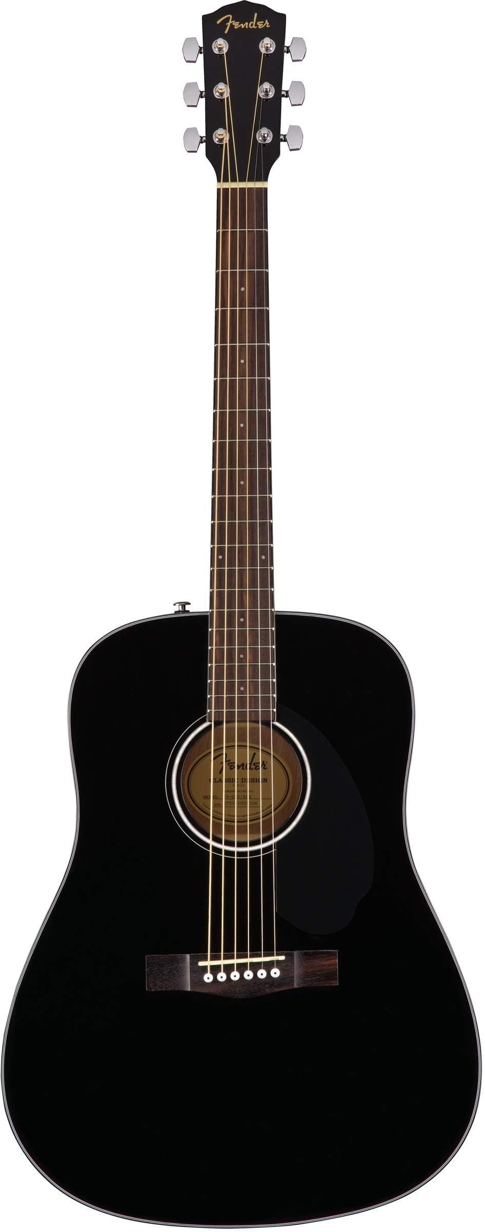 Fender CD-60S Solid Top Dreadnought Acoustic Guitar - Black with Gig Bag, Tuner, Strap, Strings, Picks & Instructional DVD | Perfect for Beginners, Live Performances & Home Practice