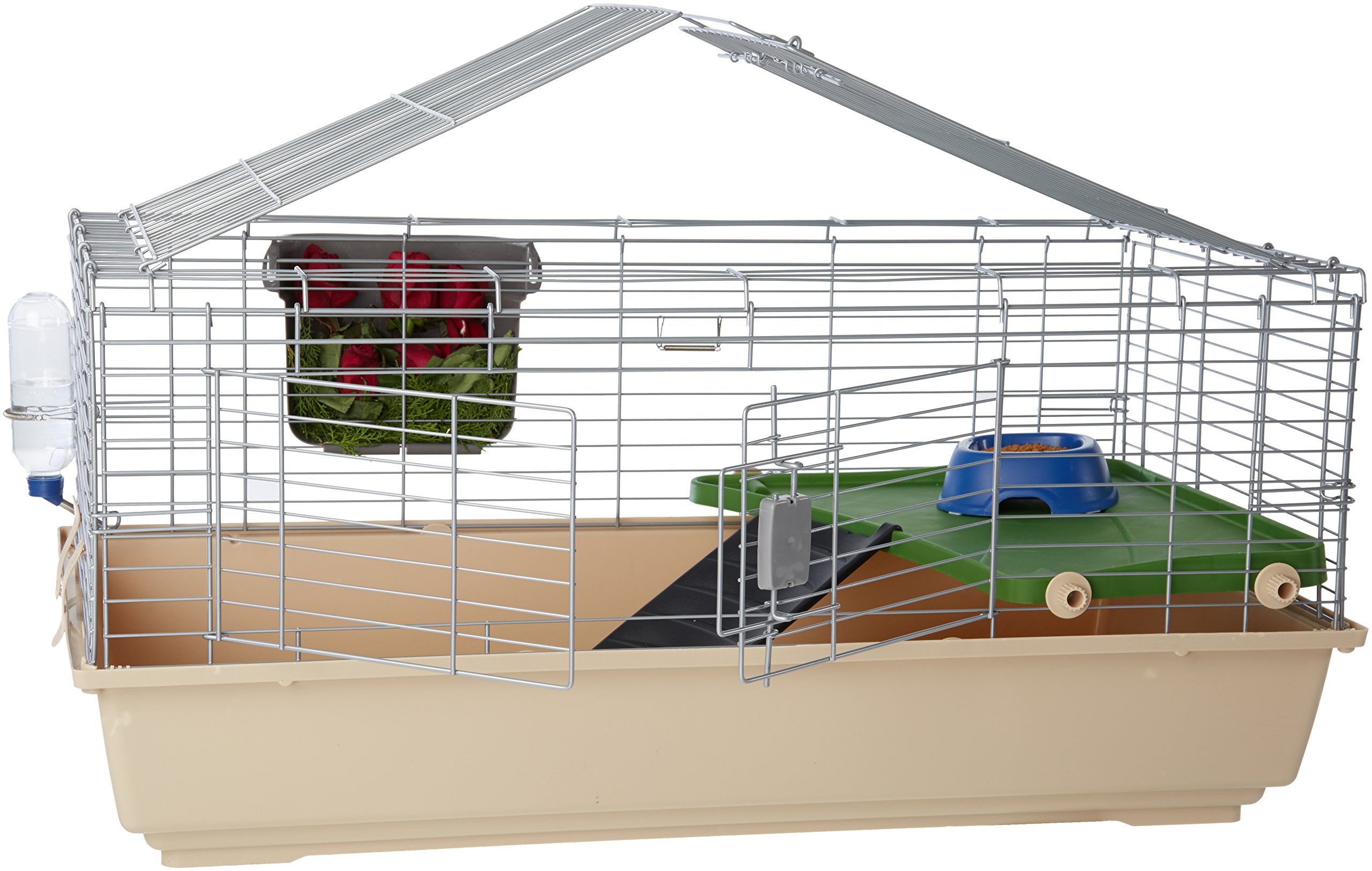 Amazon Basics Small Animal Cage Habitat with Accessories - Durable Hamster, Gerbil, or Mouse Cage for Indoor Pet Housing - Perfect for Home, Classroom, or Office Use