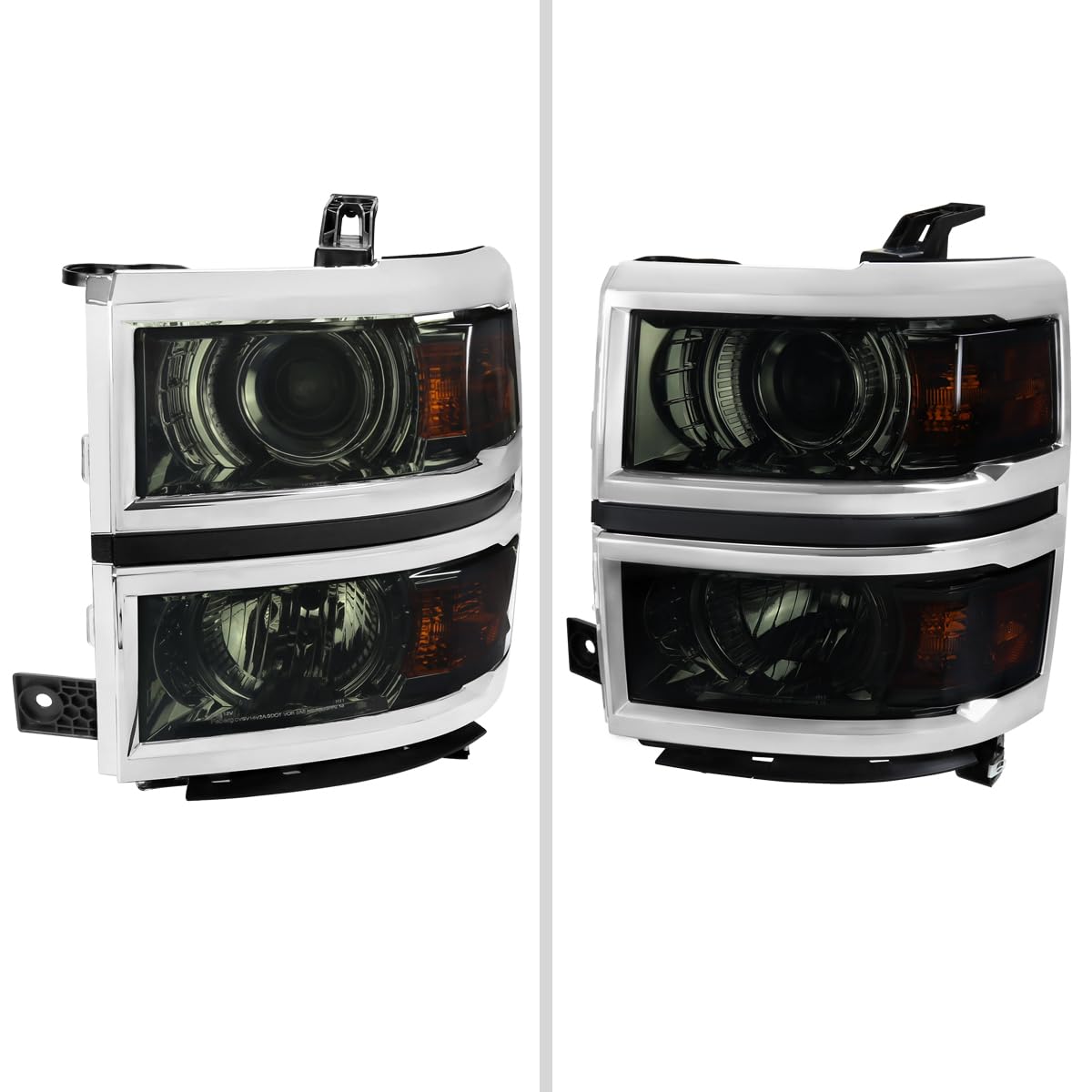 Smoke Projector Headlights with Amber Corner Lamps for 2014-2015 Chevy Silverado 1500 | Durable LED Lights for Night Driving & Off-Road Adventures