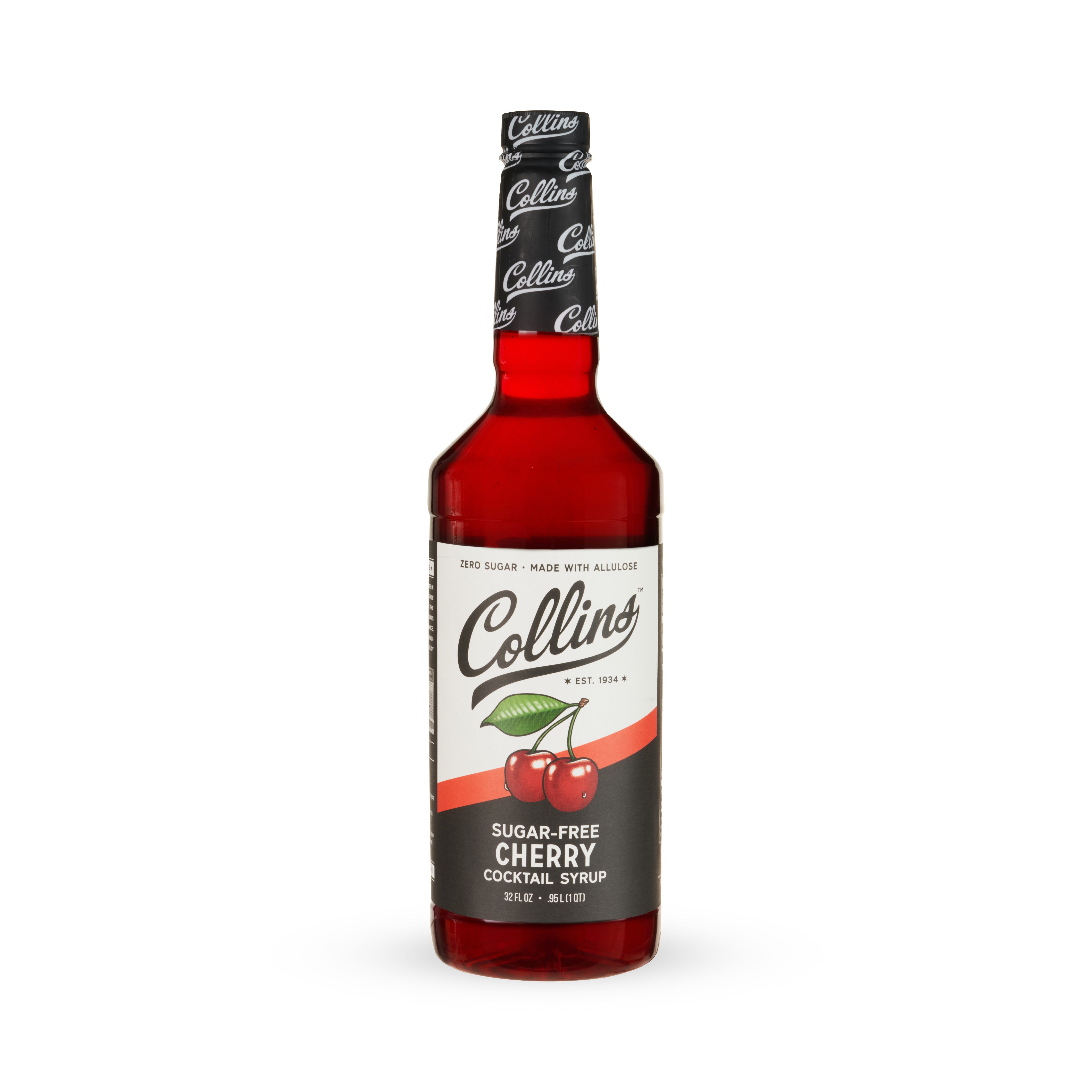 Sugar Free Cherry Syrup - 32 oz Bottle | All-Natural Cherry Flavoring for Drinks, Desserts & Cocktails | Perfect for Diabetics, Keto & Low-Carb Diets