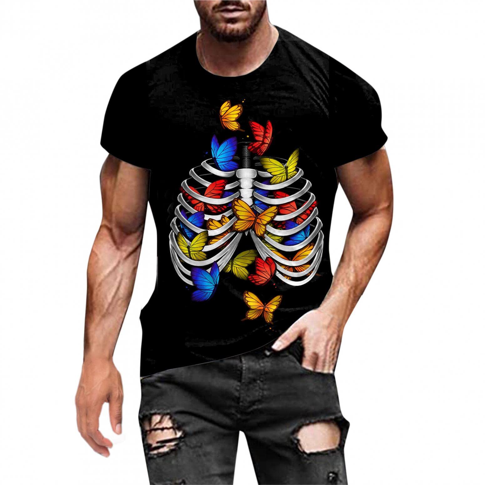 Sertiohcv Men's Polo Shirts - Fashion Digital Print Crew Neck Short Sleeve T-Shirts for Gym, Workout & Casual Wear | Comfortable & Stylish Men's Tops for Everyday Use