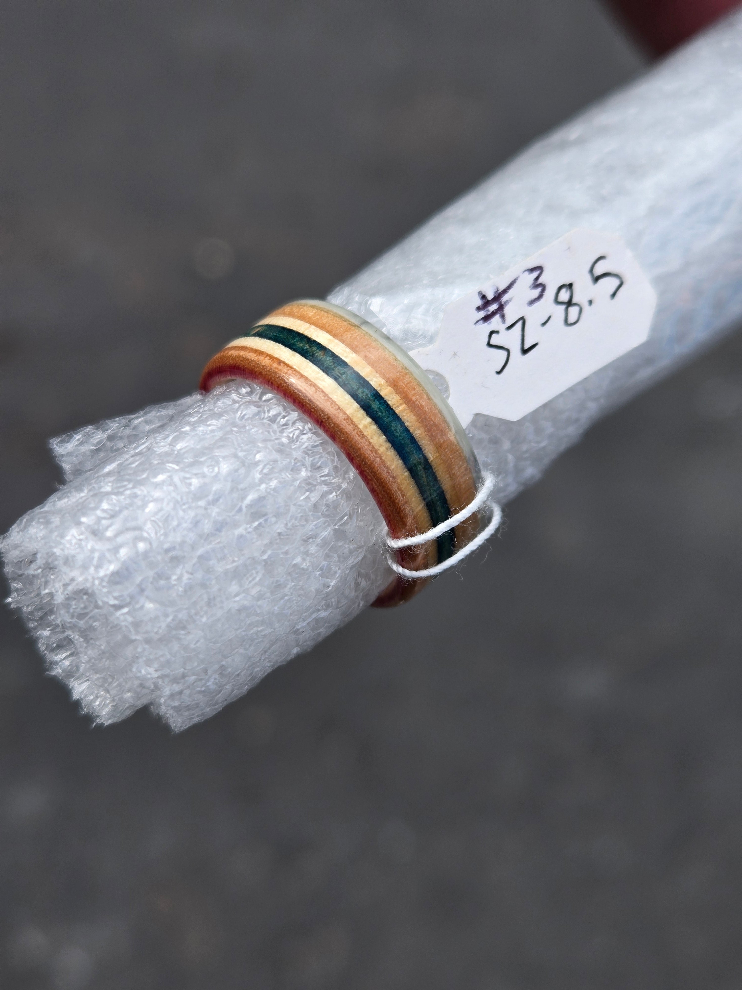 Recycled Bo Tuff Skateboard Ring Size 8.5 - Eco-Friendly Skateboard Jewelry for Men & Women - Perfect for Skateboarders, Punk Fashion & Streetwear Accessories