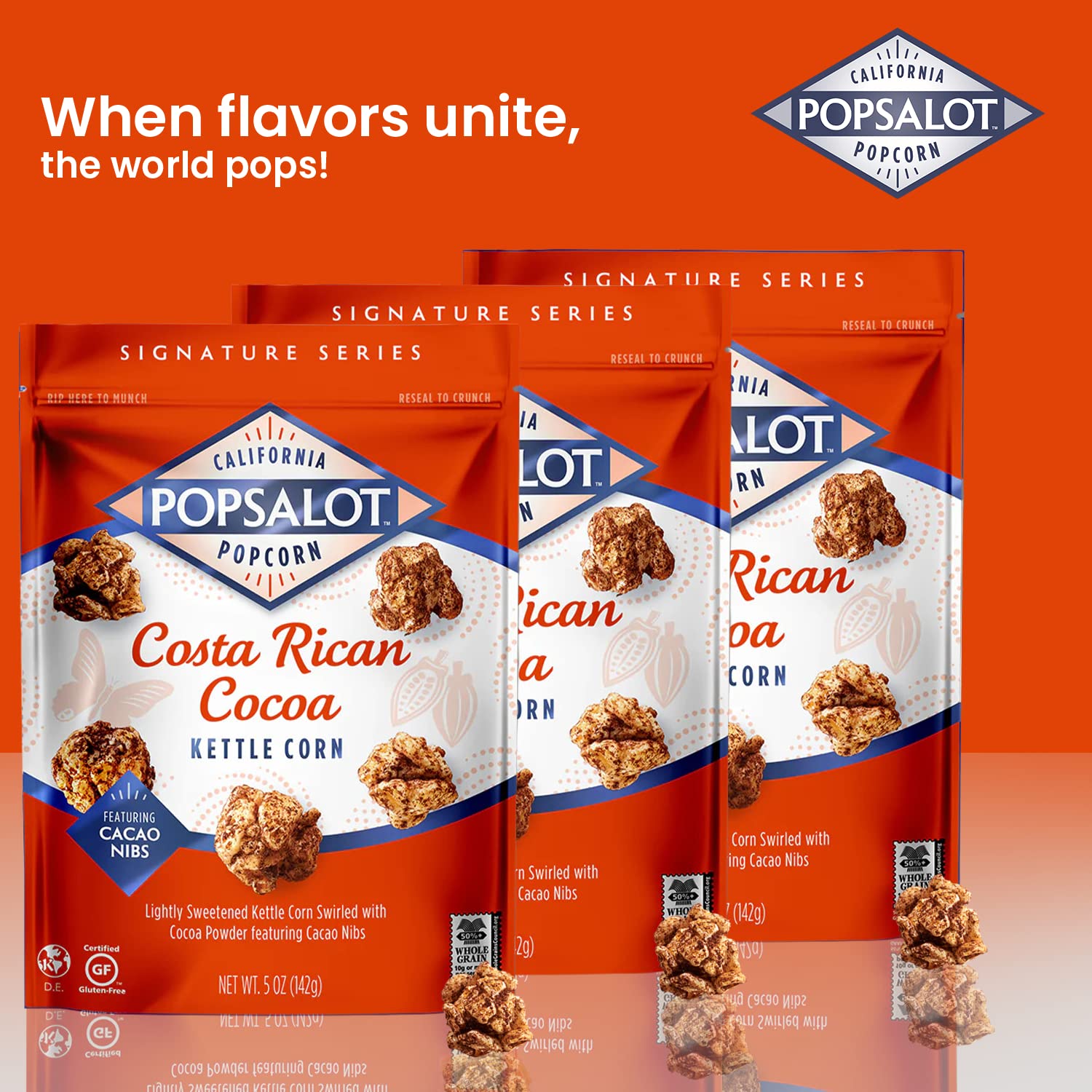 Gourmet Popcorn Variety Pack - 6 Flavors Including Costa Rican Cocoa | Oven-Baked, Gluten-Free, Air & Oil-Popped Snacks | Healthy Movie Night, Party & Office Treats | Popsalot Premium Popcorn