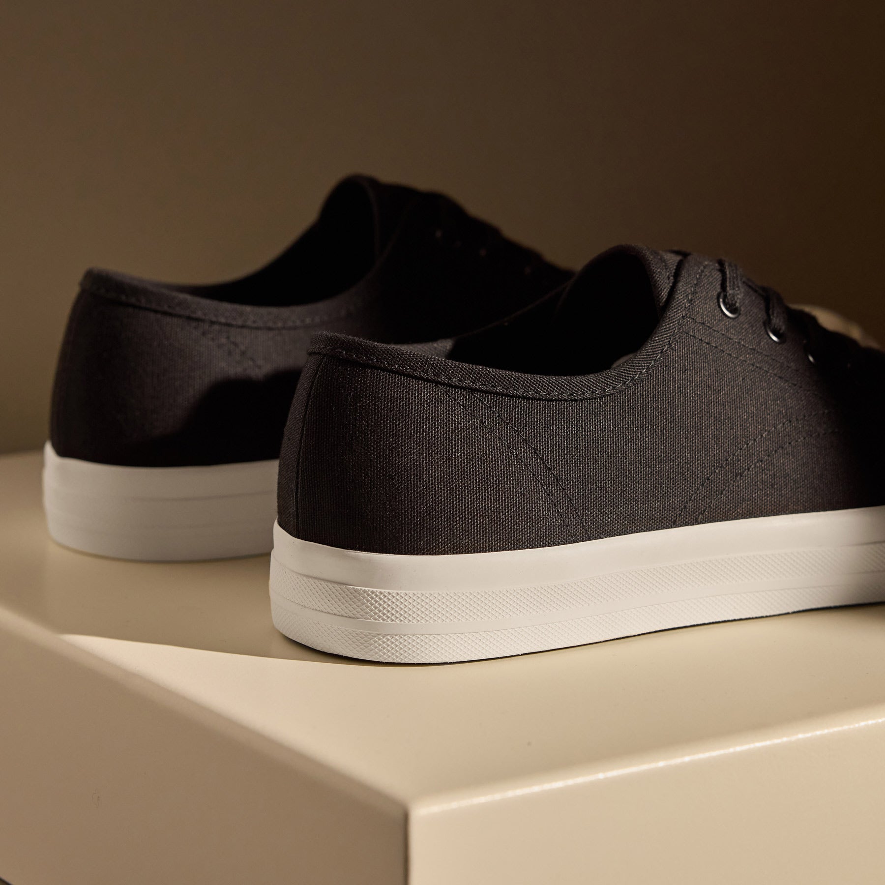 Women's Black Cotton Canvas Low Top Vulcanized Sneakers - Casual Comfort Shoes for Everyday Wear, Walking & Street Style Fashion