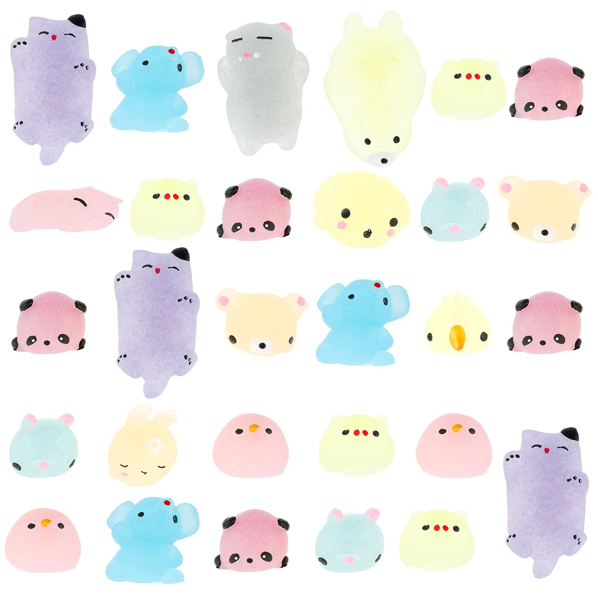 Protoiya 28pcs Mochi Squishy Stress Relief Toys for Kids & Adults - Kawaii Squishies Anxiety Sensory Toys for Christmas, Easter Party Favors, Birthday Gifts (Random Style) - Perfect for Classroom Rewards, Office Desk Decor & Sensory Play Therapy