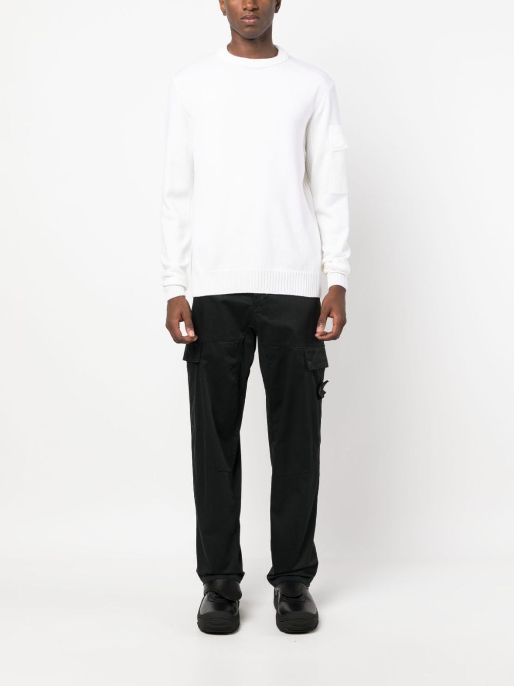 CP COMPANY METROPOLIS Sweater - Premium White Knit Pullover for Men | Urban Streetwear & Casual Winter Fashion